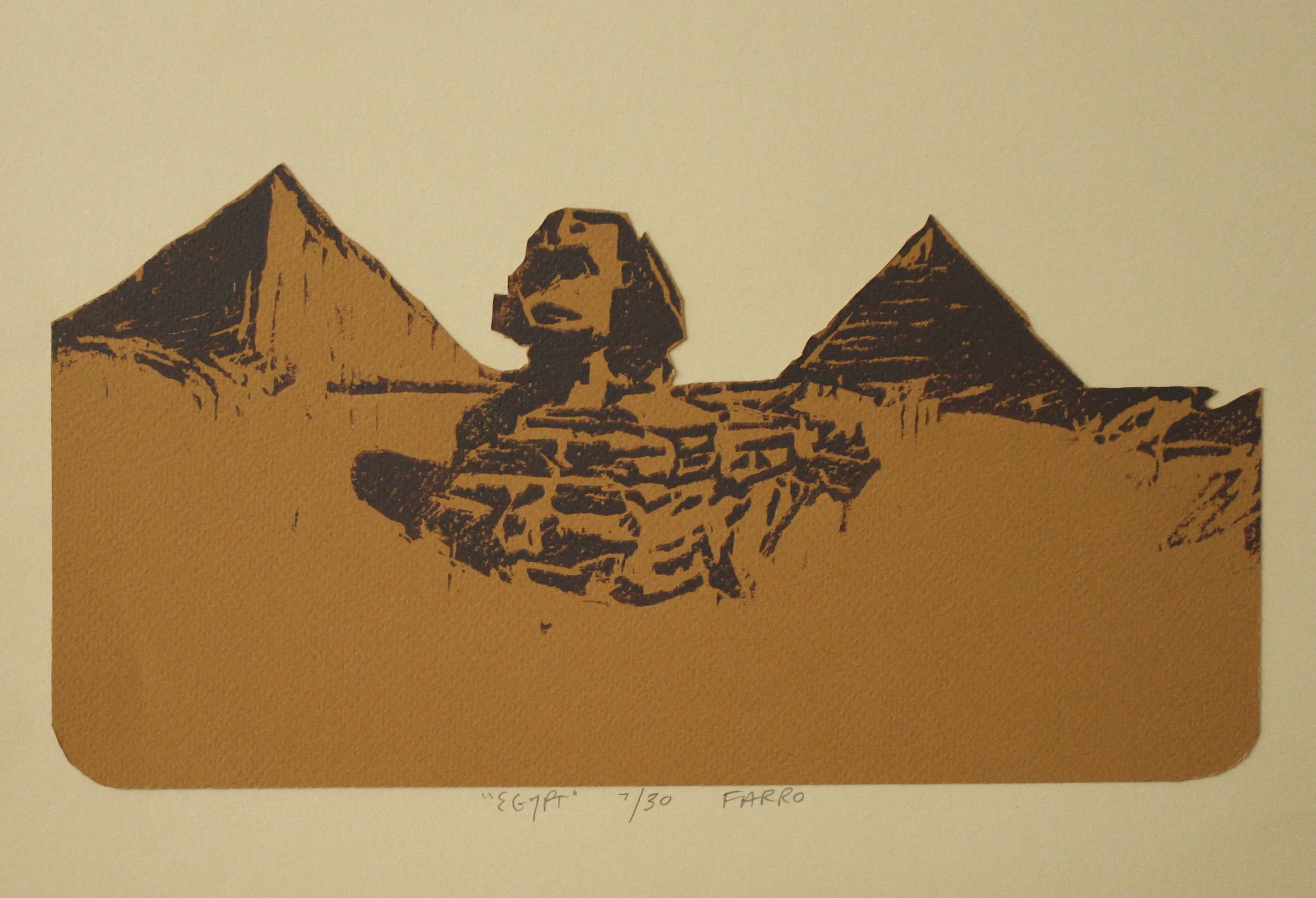 egypt woodblock print edition of 30 10x13" 2011