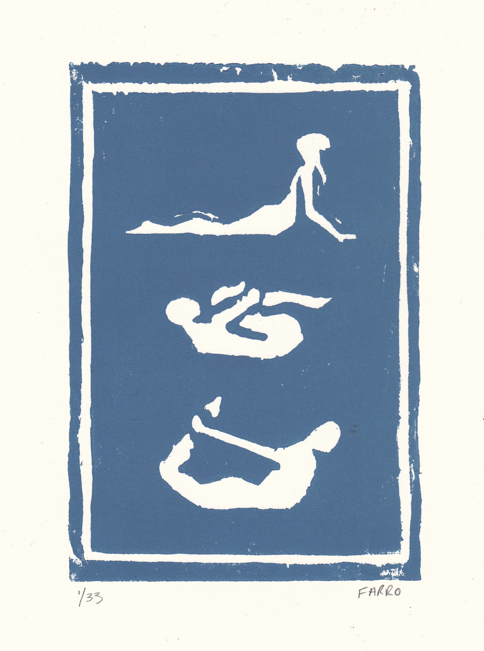   yoga poses  woodblock print edition of 33 5x7" 2011 