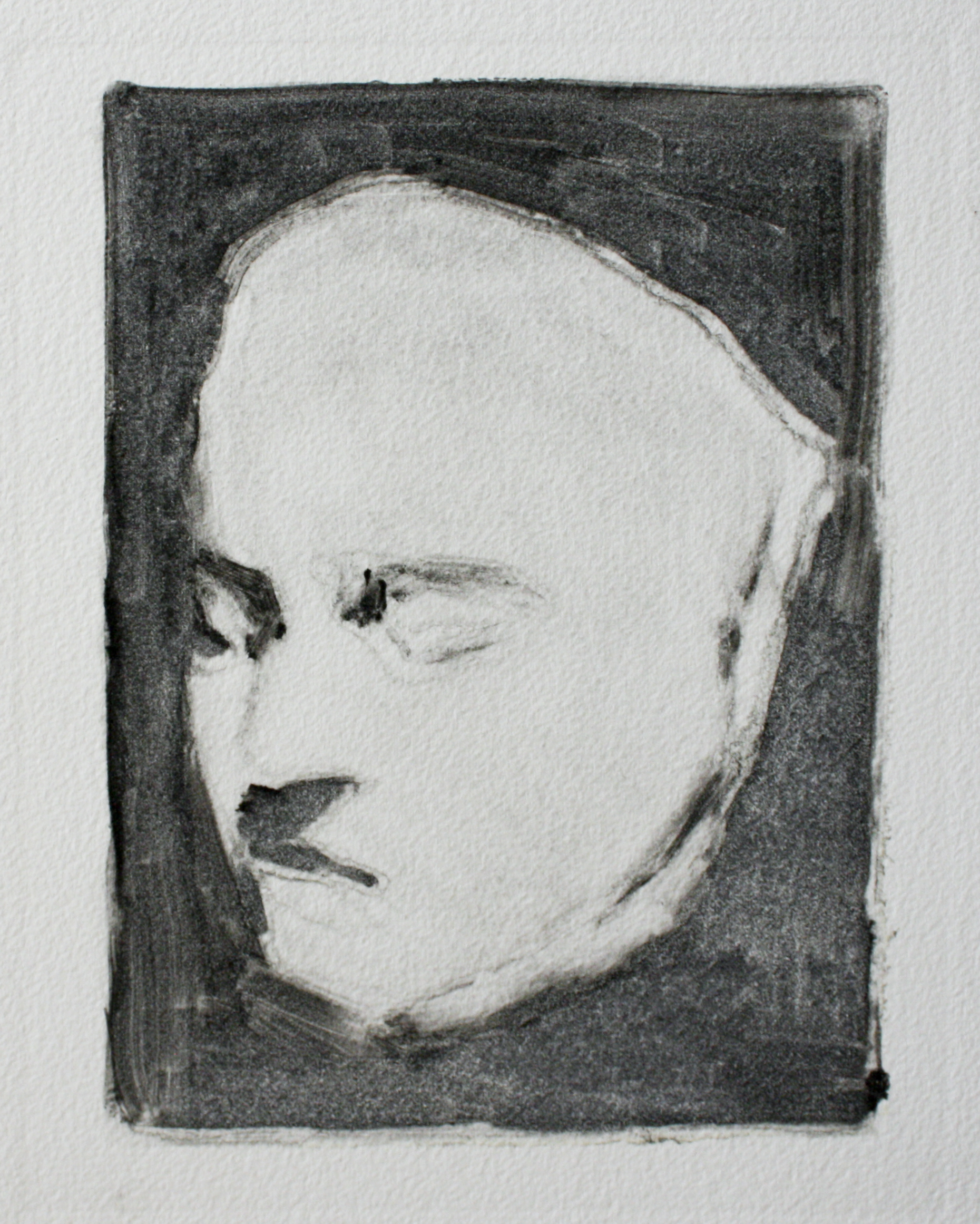   Beethoven's Death Mask   ink on paper  7.5x9.75"  2011    