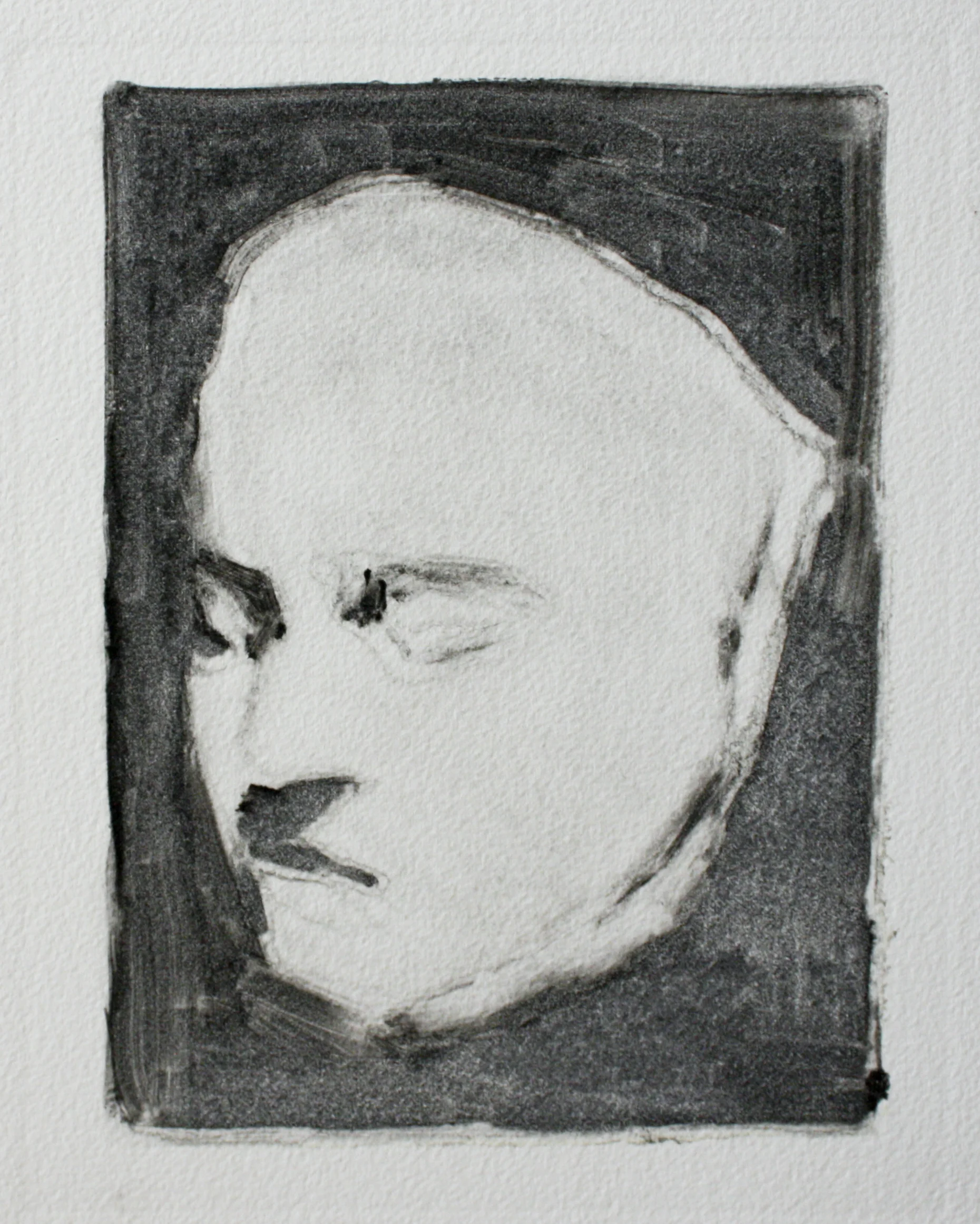 Beethoven's Death Mask ink on paper 7.5x9.75" 2011