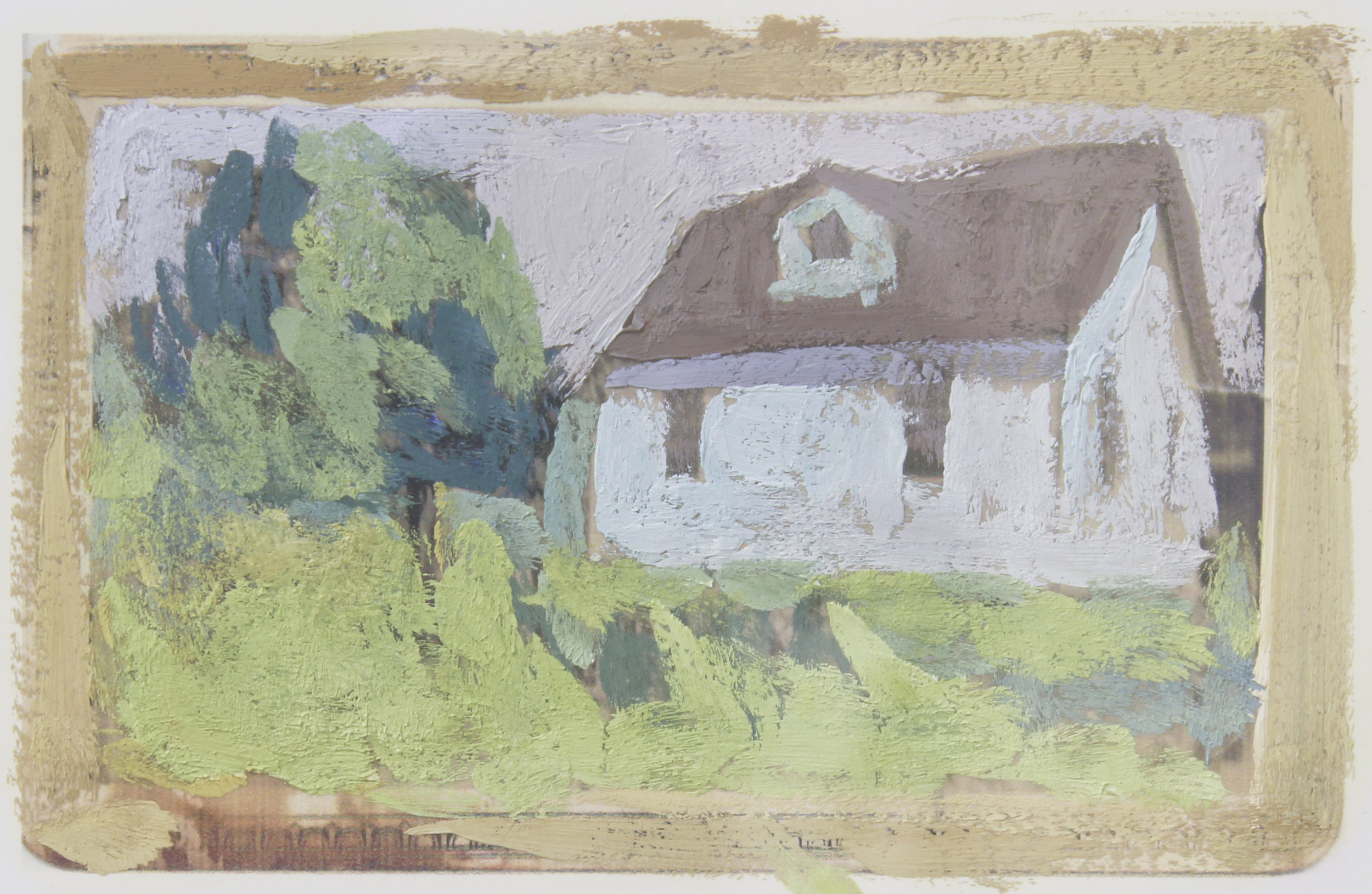    house that jack built     oil on paper 4.5x3" 2016  private collection in Nashville, TN 