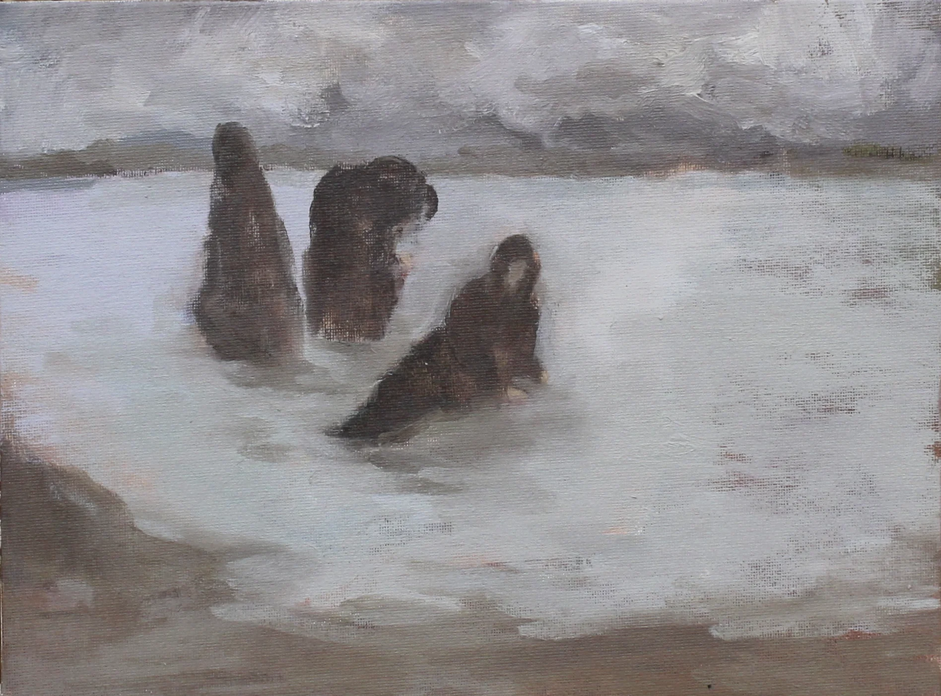 they come in threes oil on panel 11x14" 2017 available