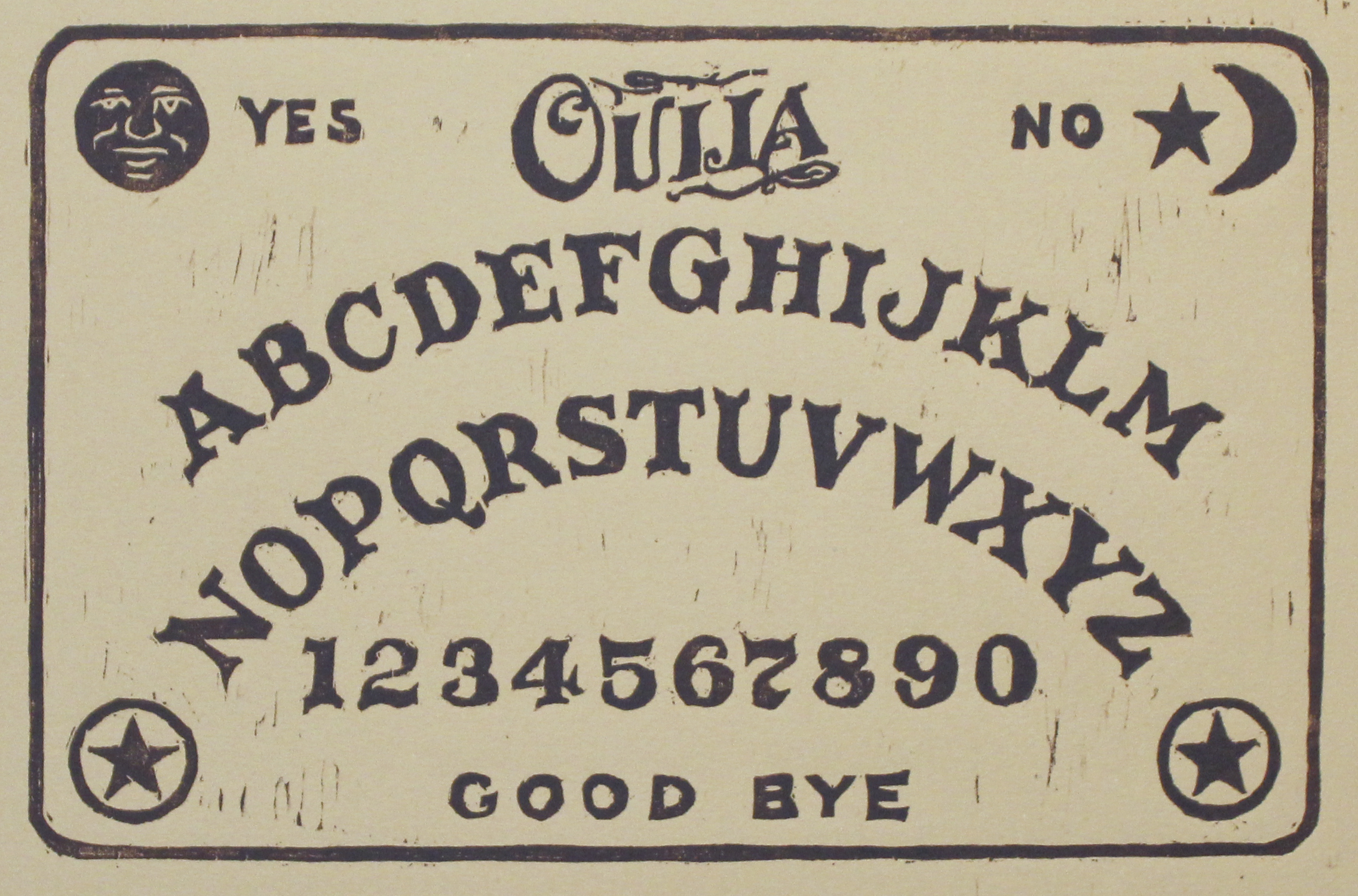   Ouija Board   woodblock print  edition of 50  5.75x8.75"  2016 