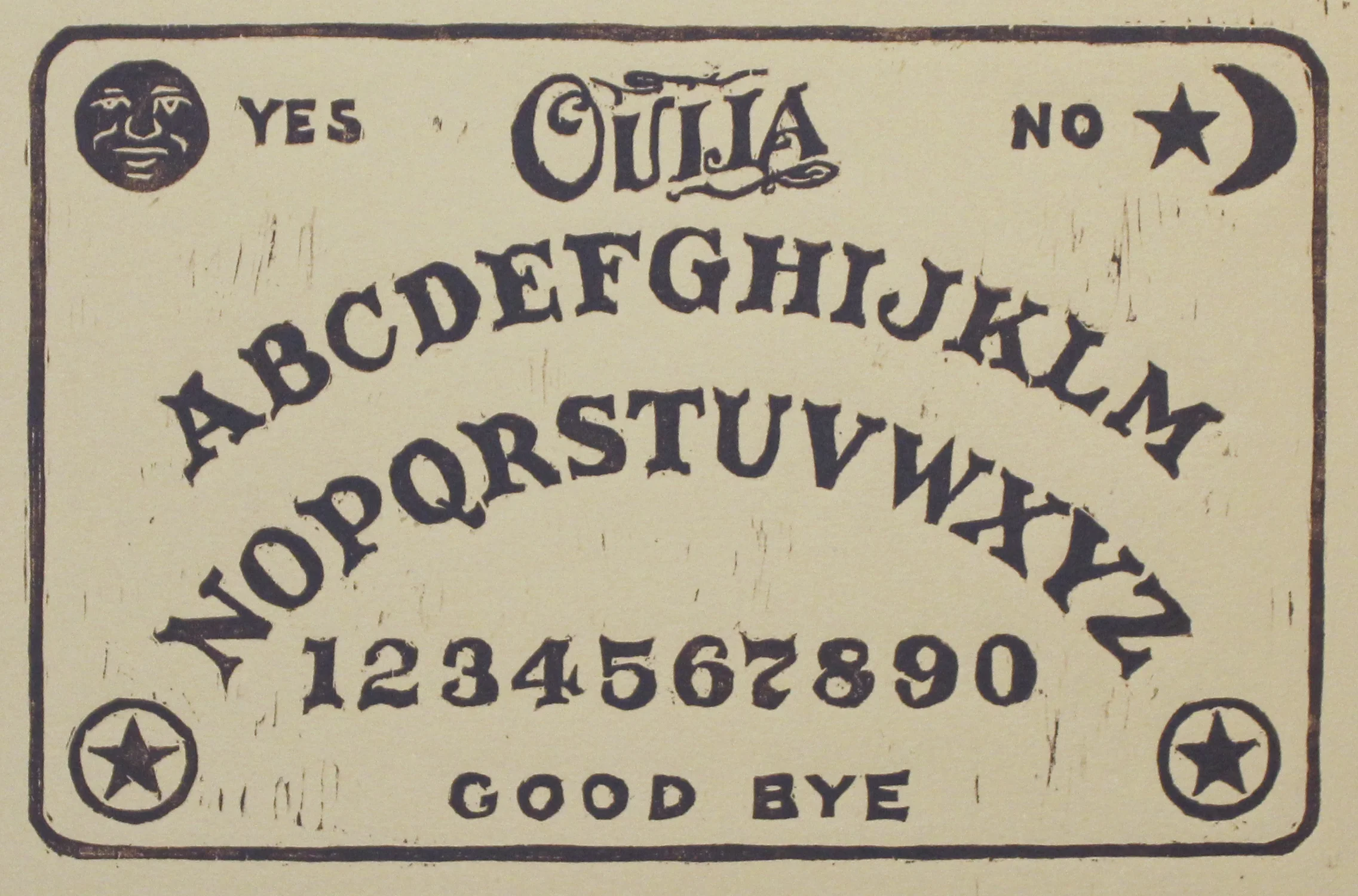 Ouija Board woodblock print edition of 50 5.75x8.75" 2016