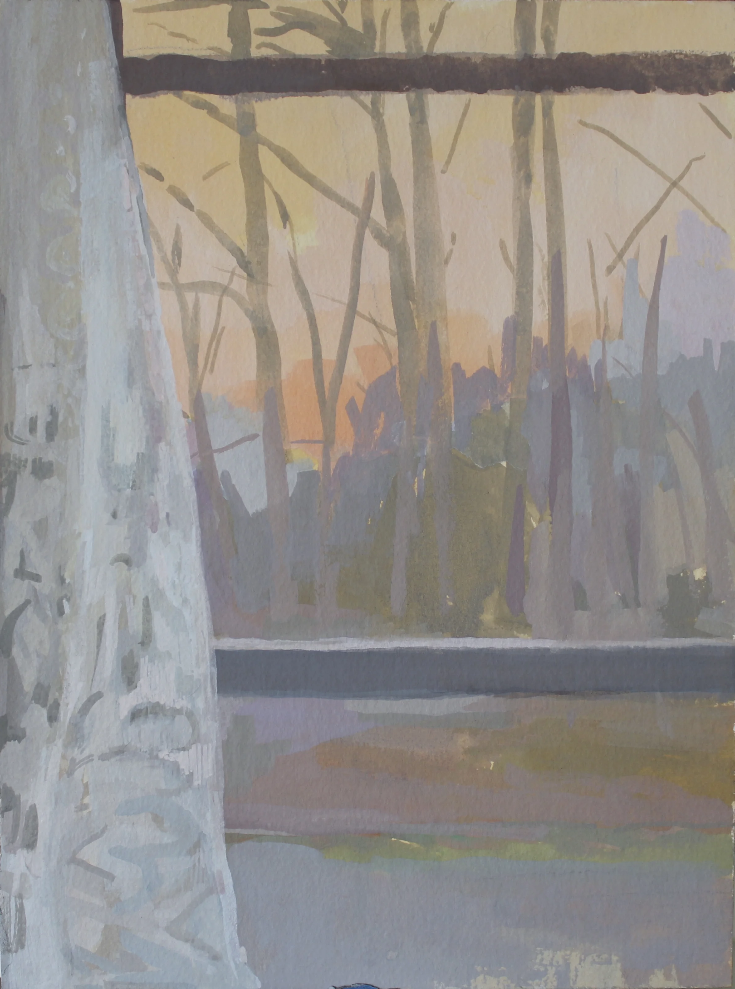 april sunset gouache on paper 9x12" 2018 purchase