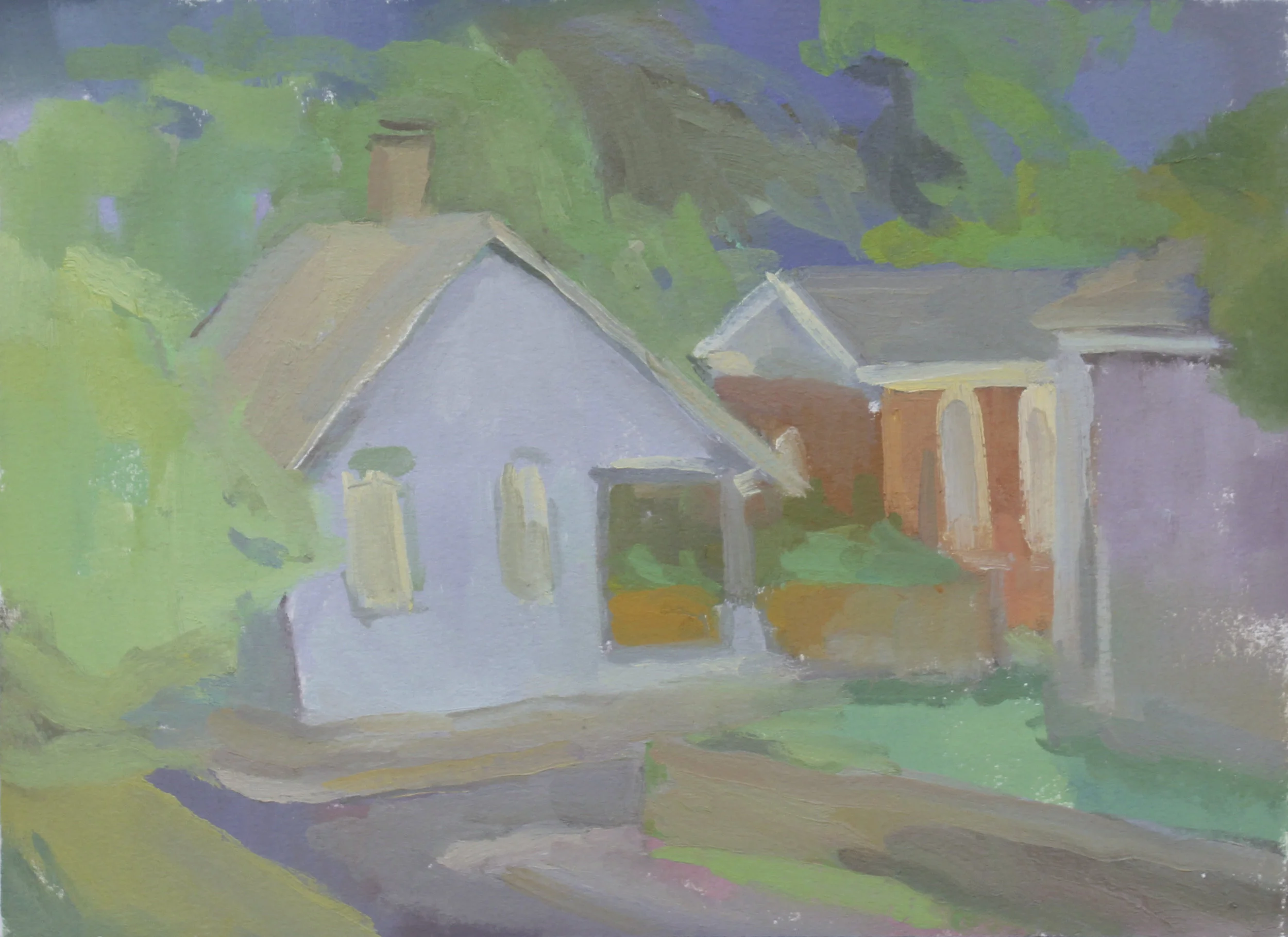 germantown houses, after a summer storm 8.5x11.75” oil on paper purchase