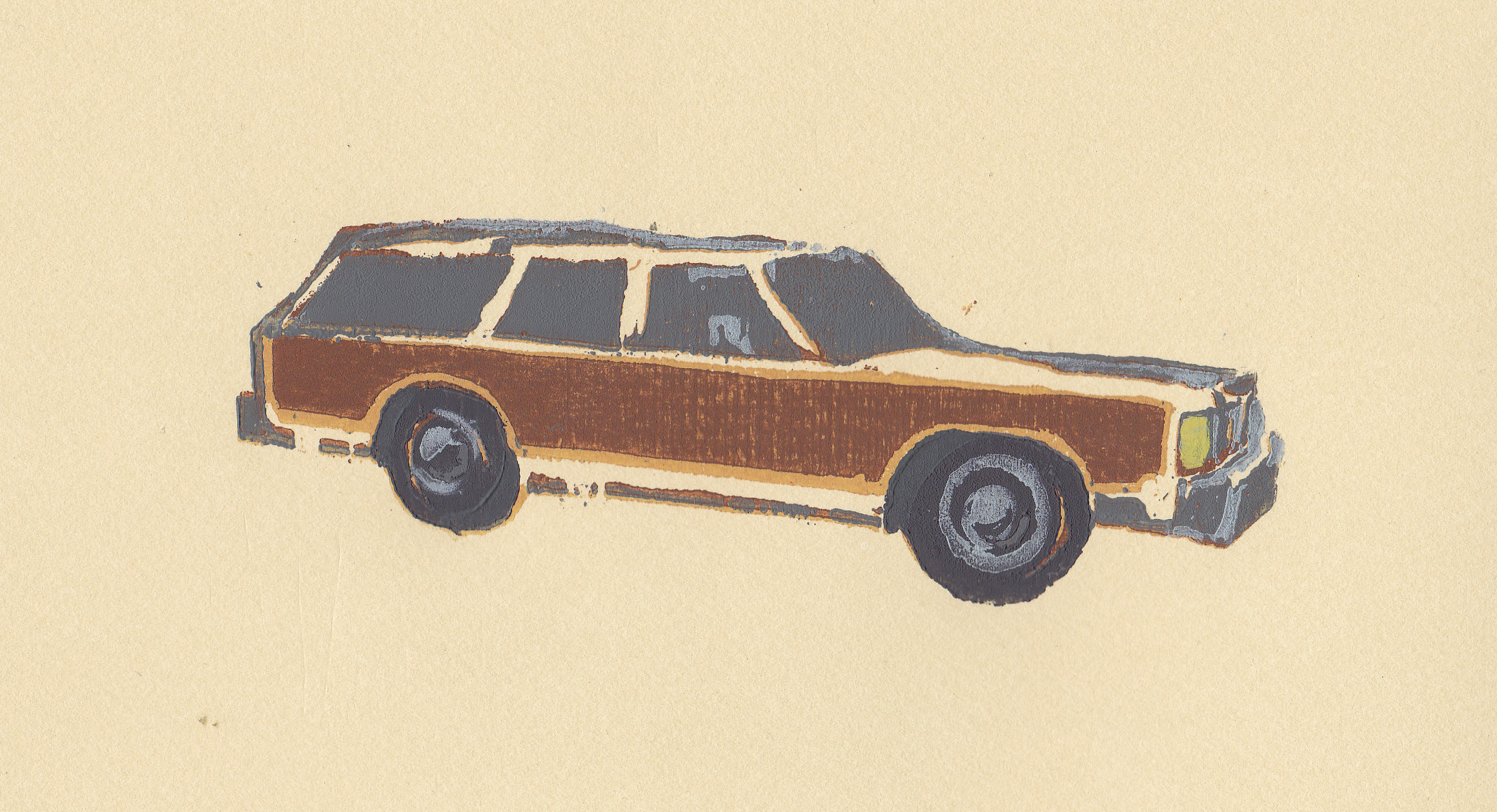   country squire  reductive woodblock print, edition of 6 4x6" 2011  edition sold out  purchase reproduction prints  