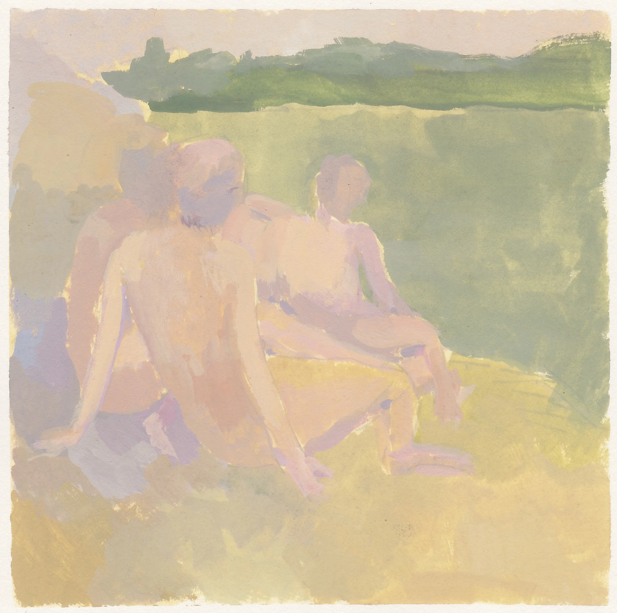 mirror lake gouache on paper 6.5 x 6.5” 2018 purchase original