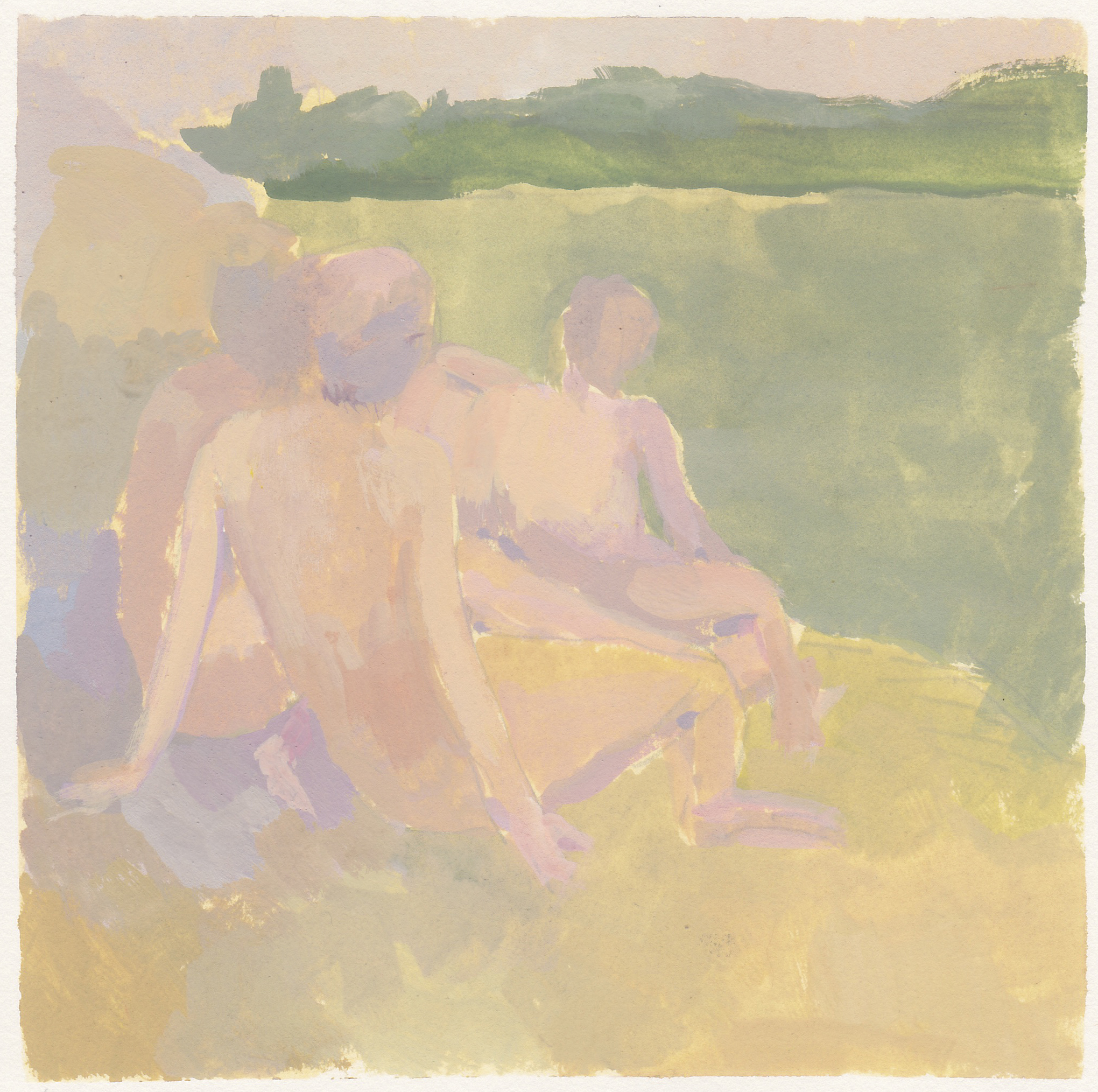    mirror lake     gouache on paper 6.5 x 6.5” 2018  private collection California 