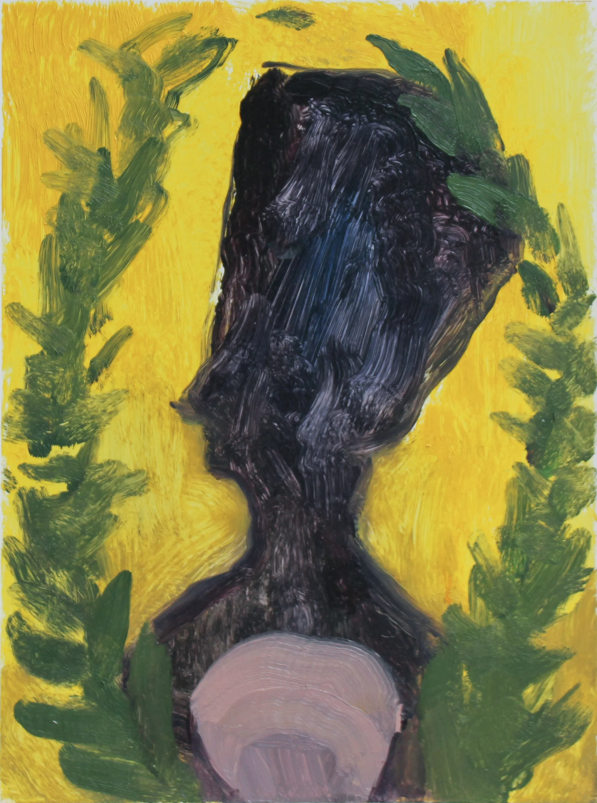 Nefertiti with Shell and Ferns oil on yupo paper 7.25” x 5.5” 2017 purchase original