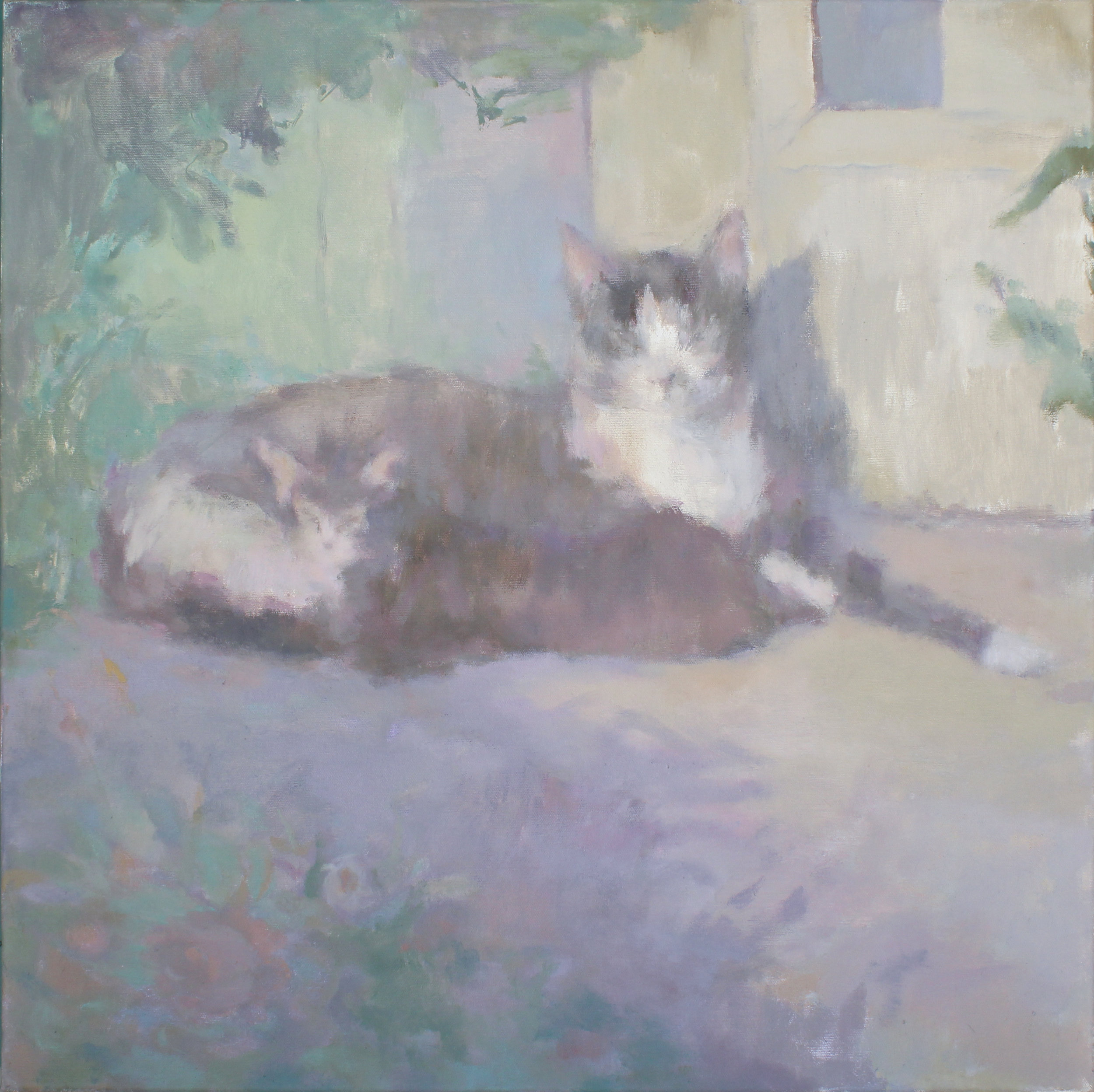    Shadow Cats   oil on canvas 24 x 24” 2019   purchase  