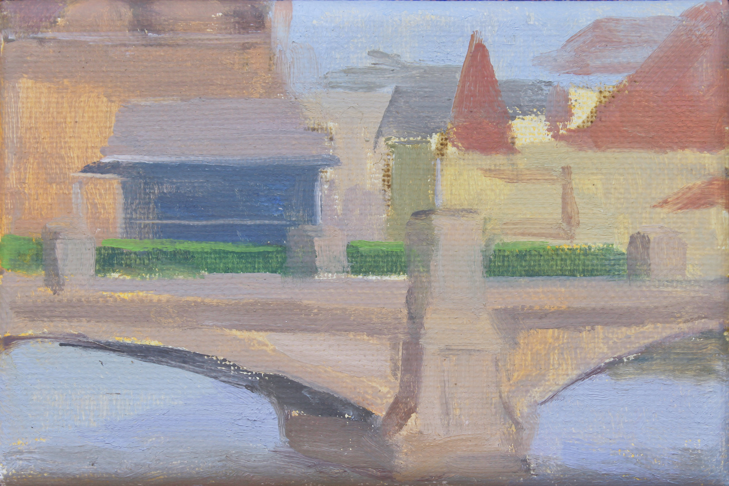    Wesley Lake Bridge   oil on canvas 4 x 6” 2019  private collection 