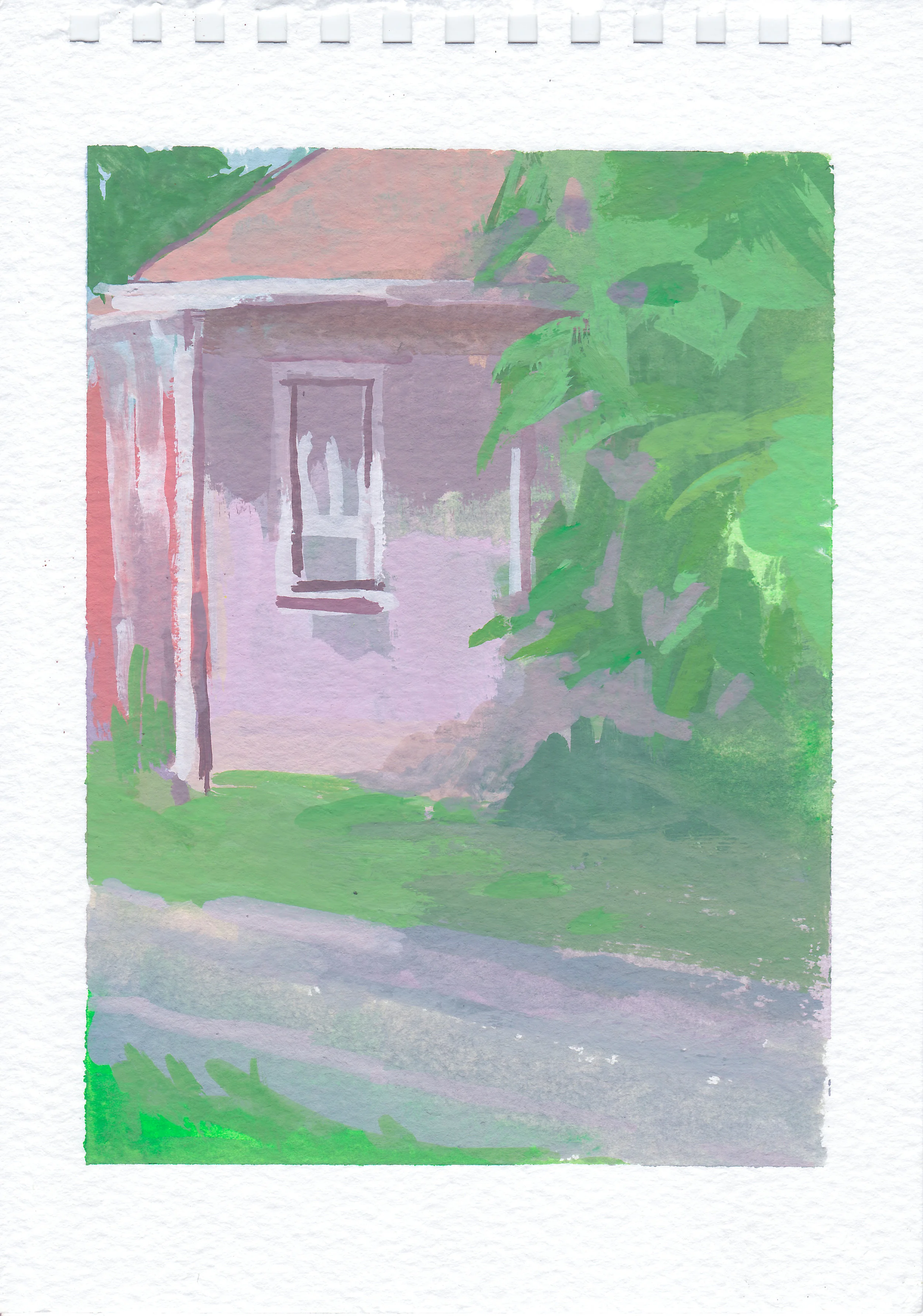 corner ranch gouache on paper 4x5.25" 2016 purchase