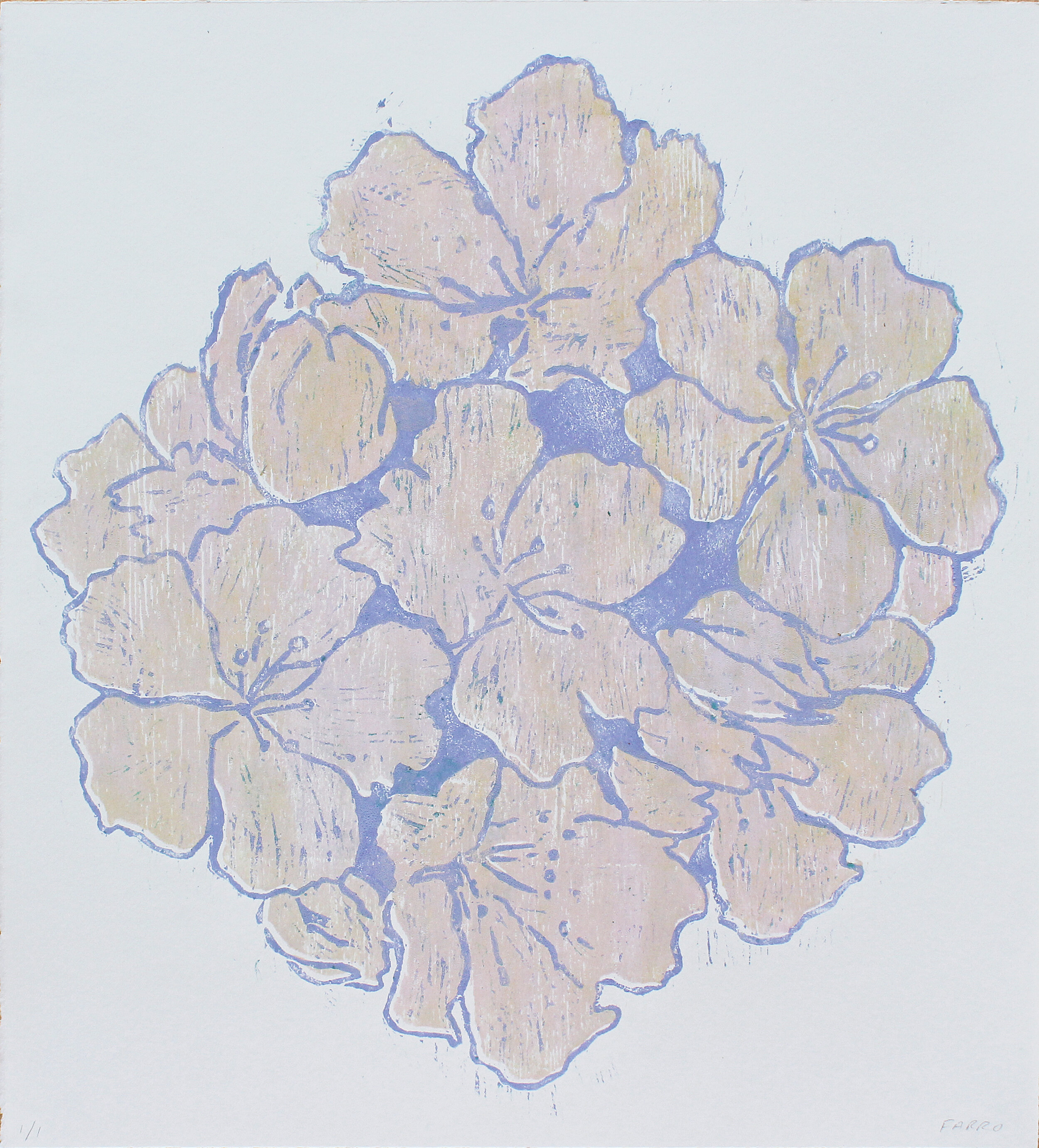   pink carnations  woodblock print edition of 1 16.5 x 17.5” 2019   purchase  