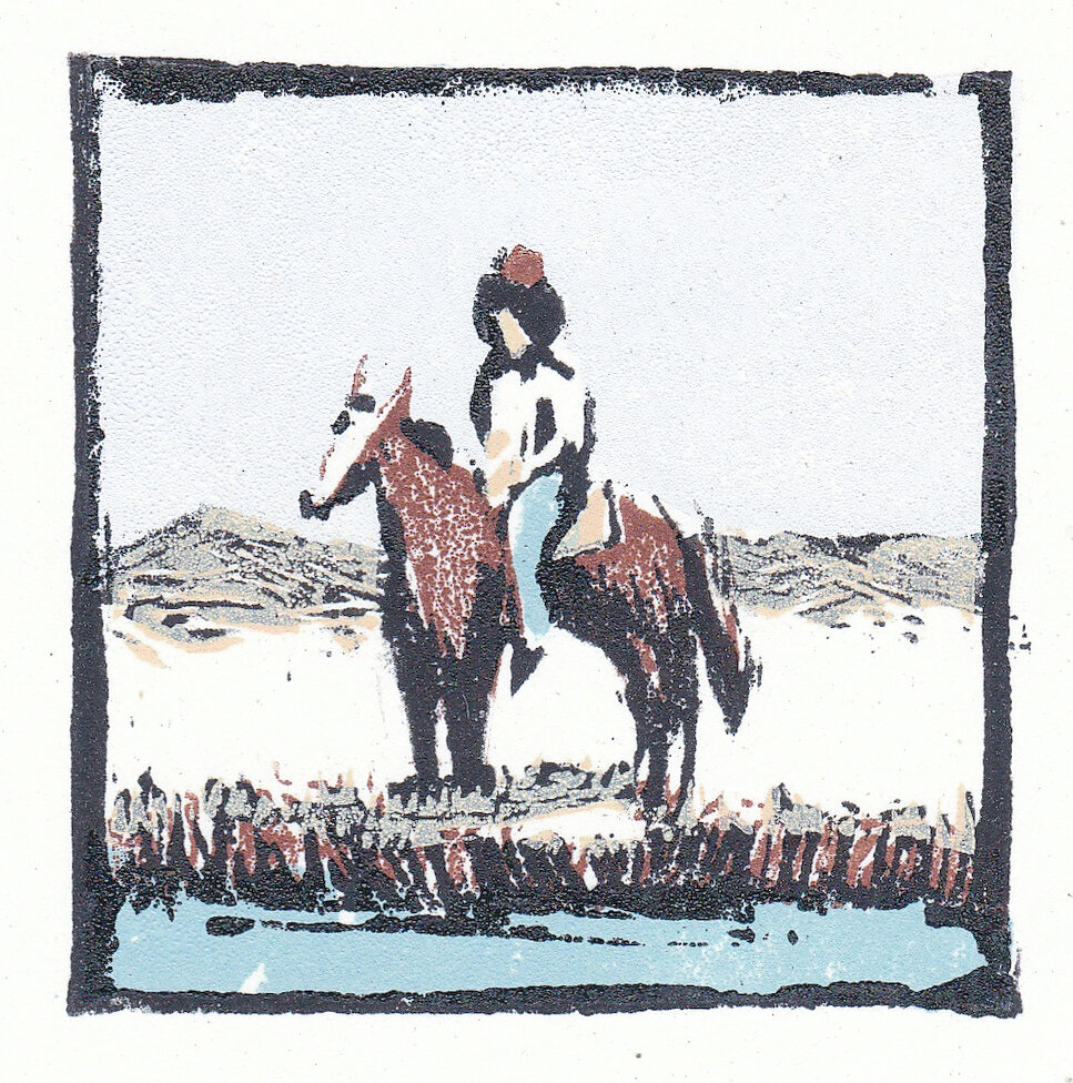    frontier     woodblock print edition of 75 2.75 x 2.75" 2012   purchase  
