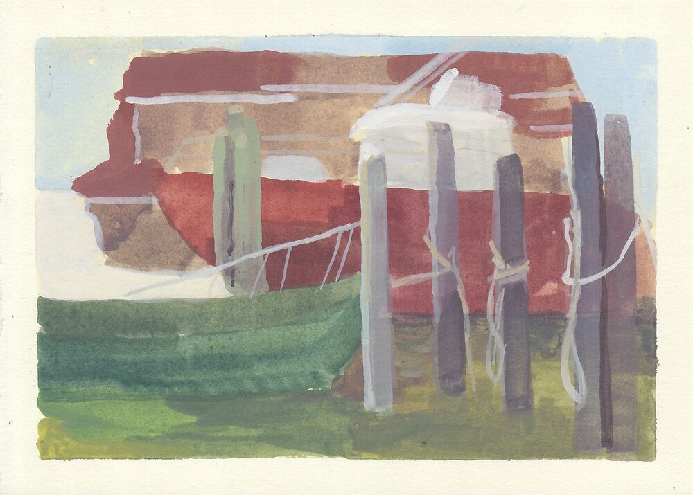 painting of boats on barnegat bay