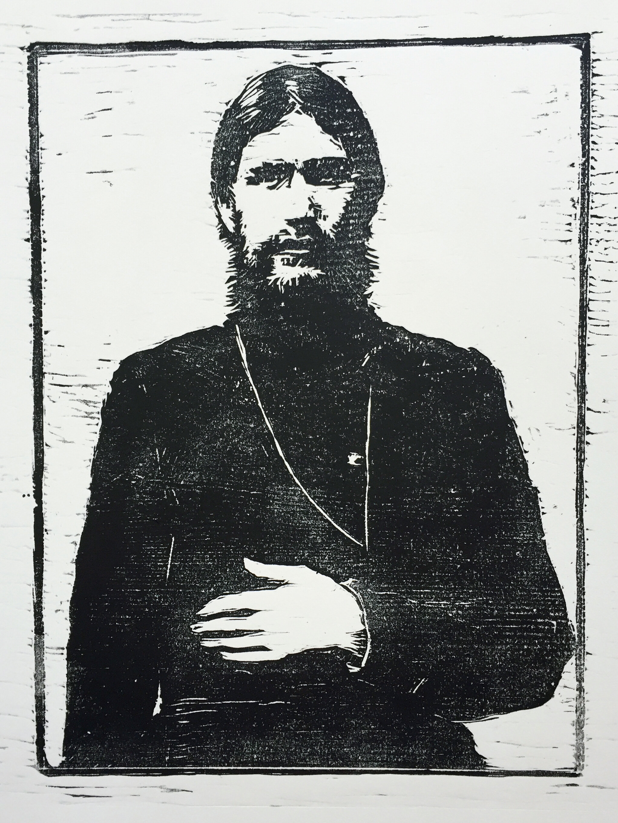    Rasputin   woodblock print edition of 50 7.75 x 10.25" 2015   purchase prints  