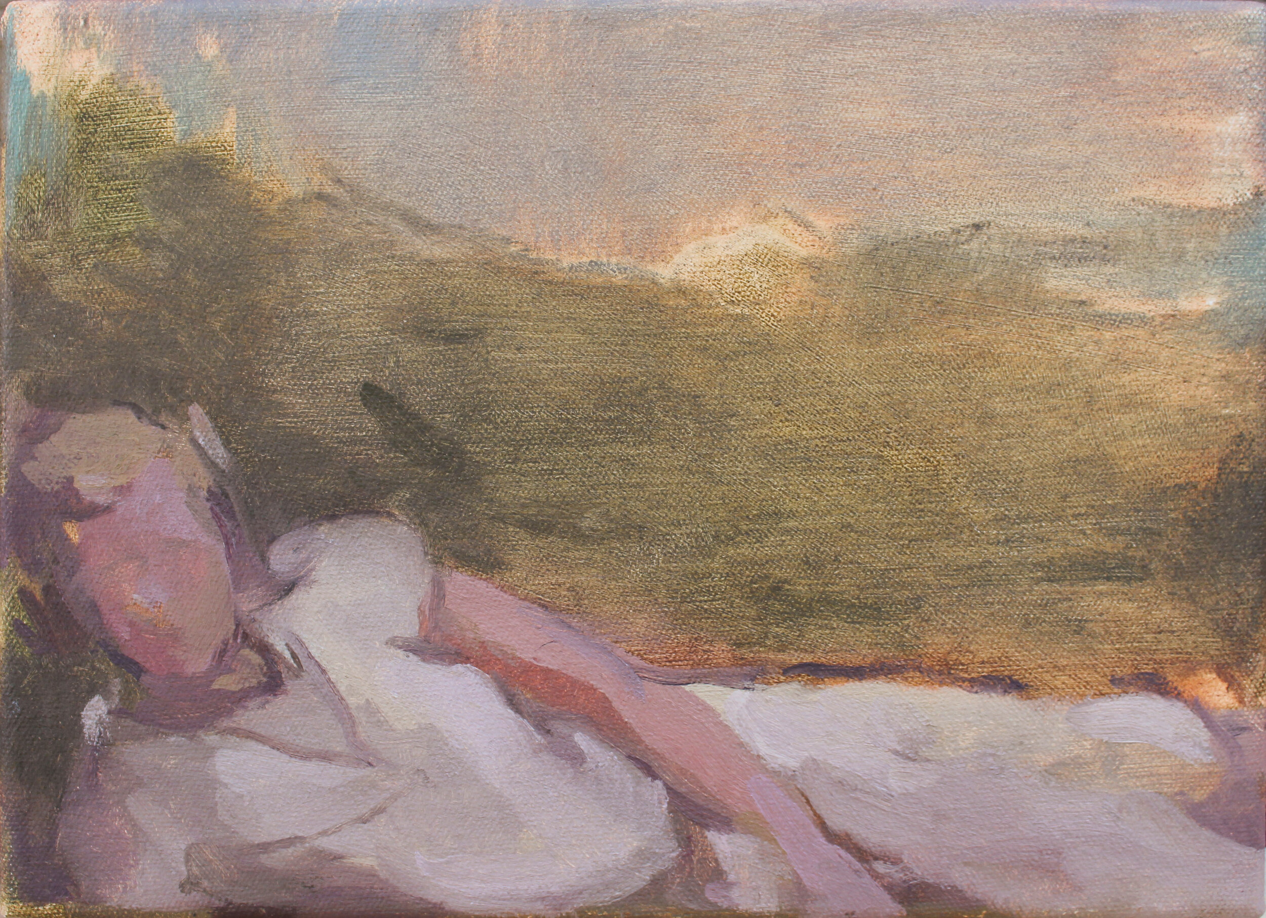    Cecilia in a Field     oil on canvas 8x11" 2015   purchase  