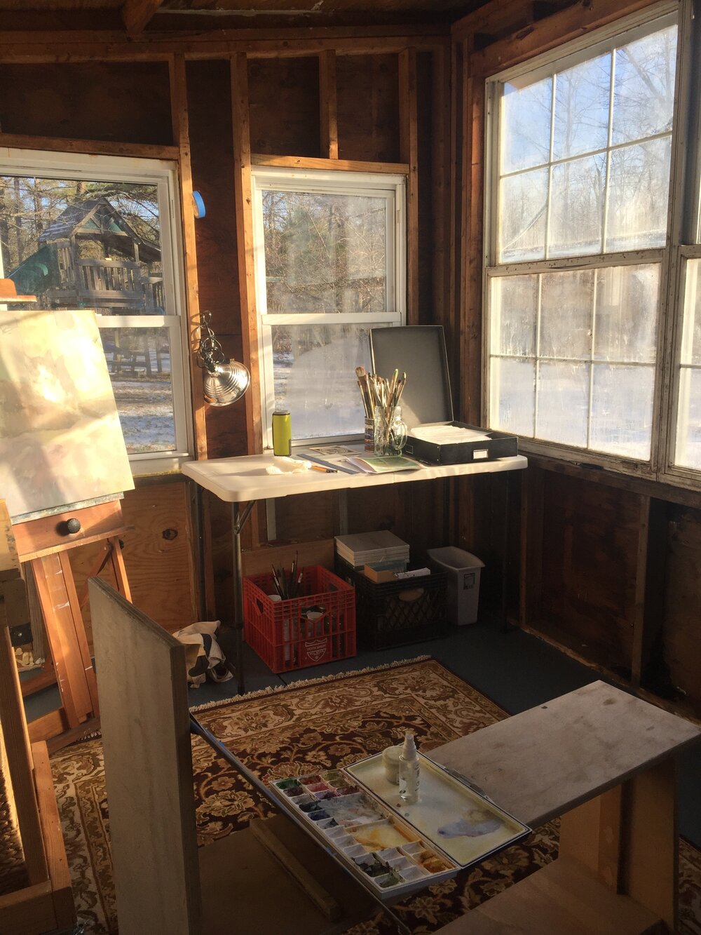 A backyard art studio, from an old shed makeover