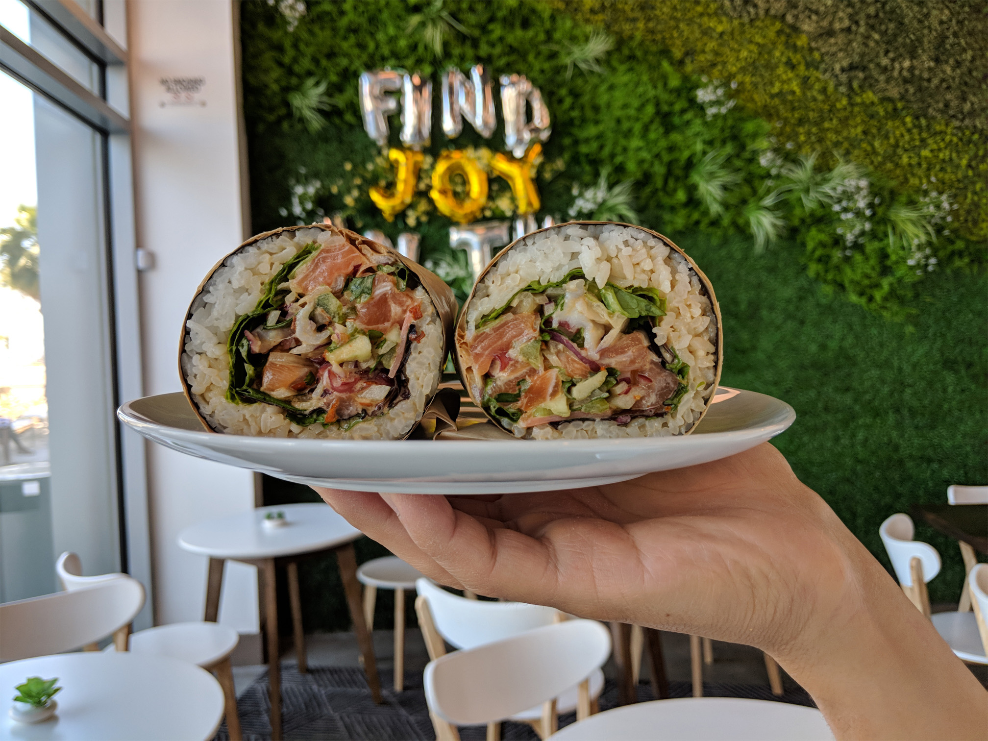 Poke Bowl and Sushi Burrito at Poki Cat Restaurant