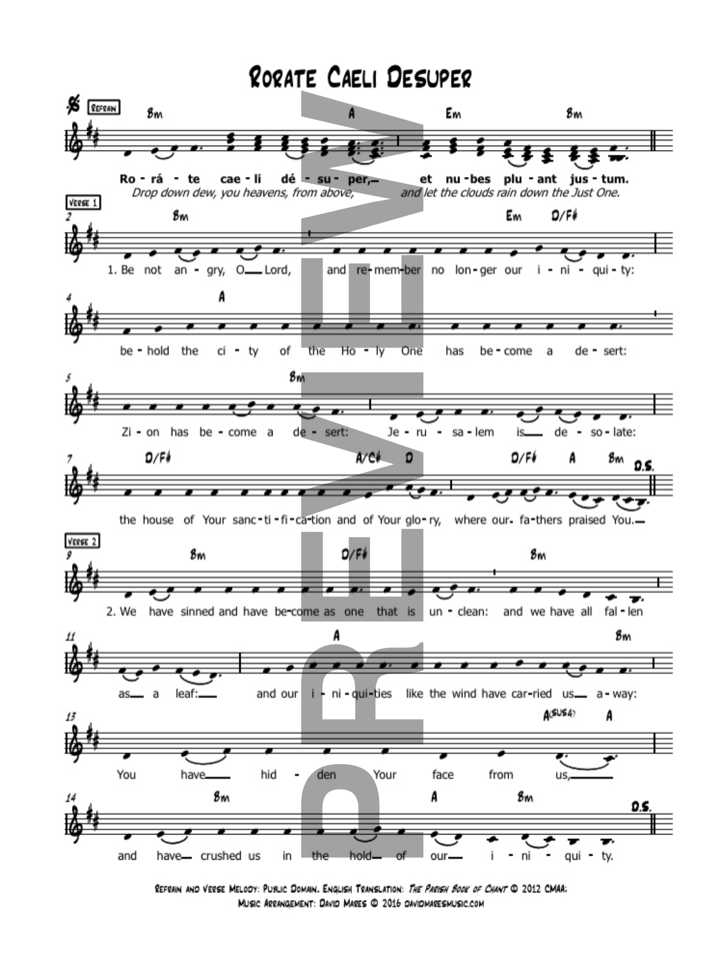 Rorate Caeli Desuper Sheet Music