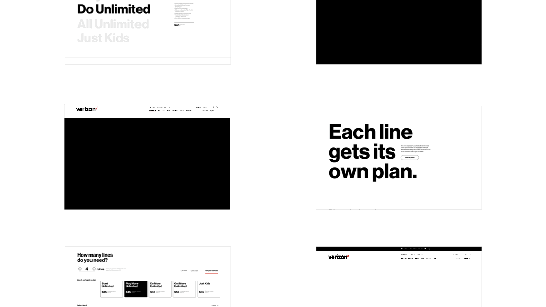 Verizon Mix & Match landing page