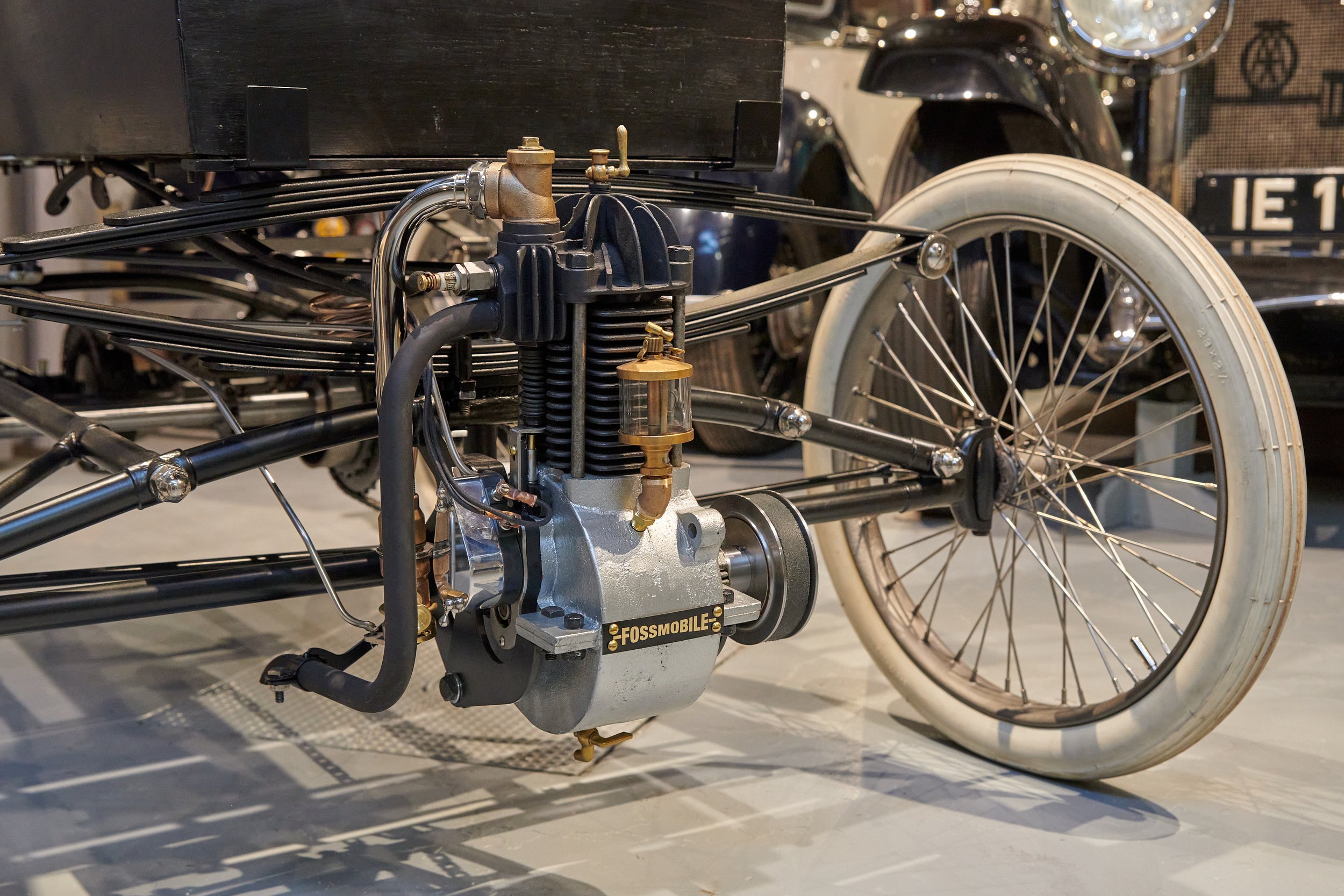  The replica’s single-cylinder engine, which originated as a period copy of a De Dion design. 