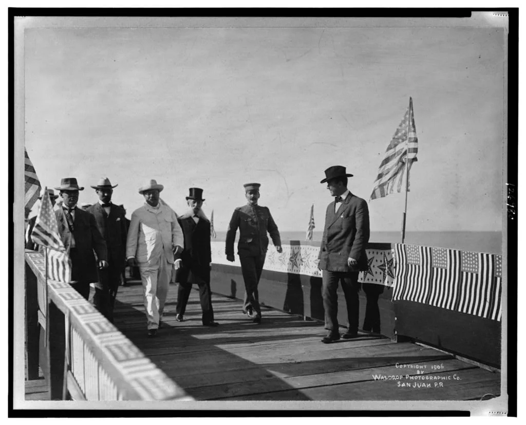 President Theodore Roosevelt was the first standing U.S. president to visit Puerto Rico (pictured above), and his conservation efforts are a part of his time-honored legacy. Incidentally, his eldest son Theodore Roosevelt Jr. would be installed as Puerto Rico's governor in 1929.