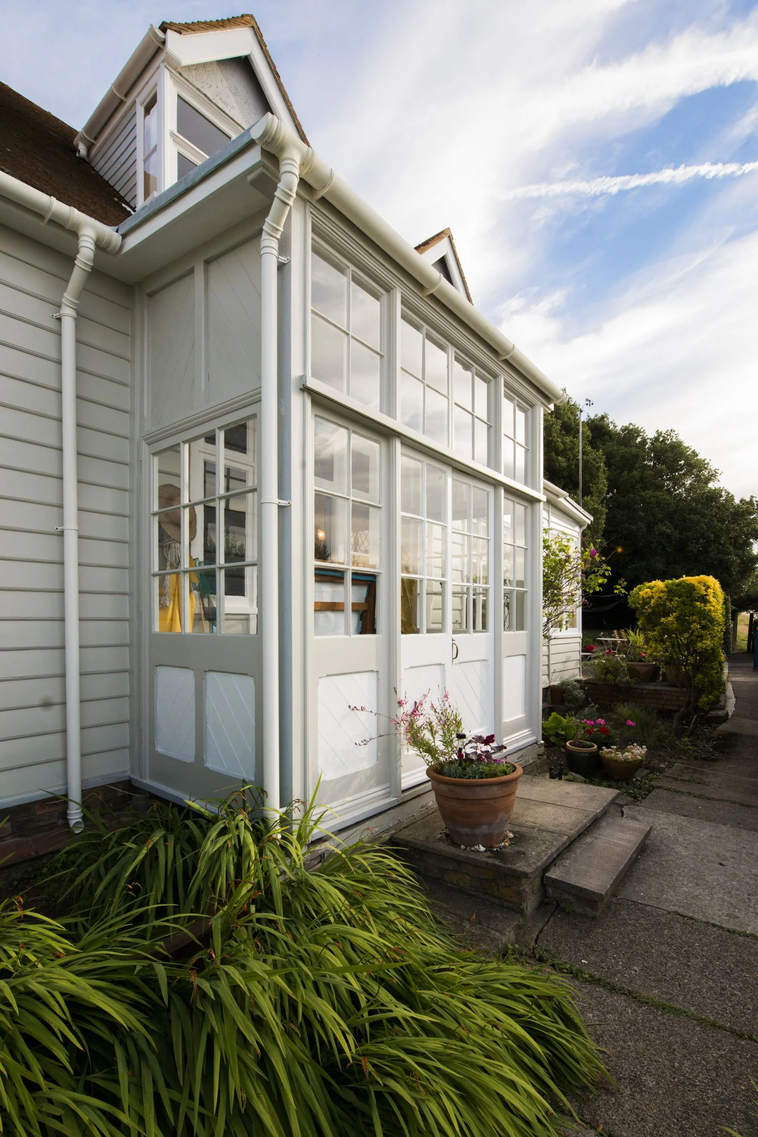 Traditional clapboard porch