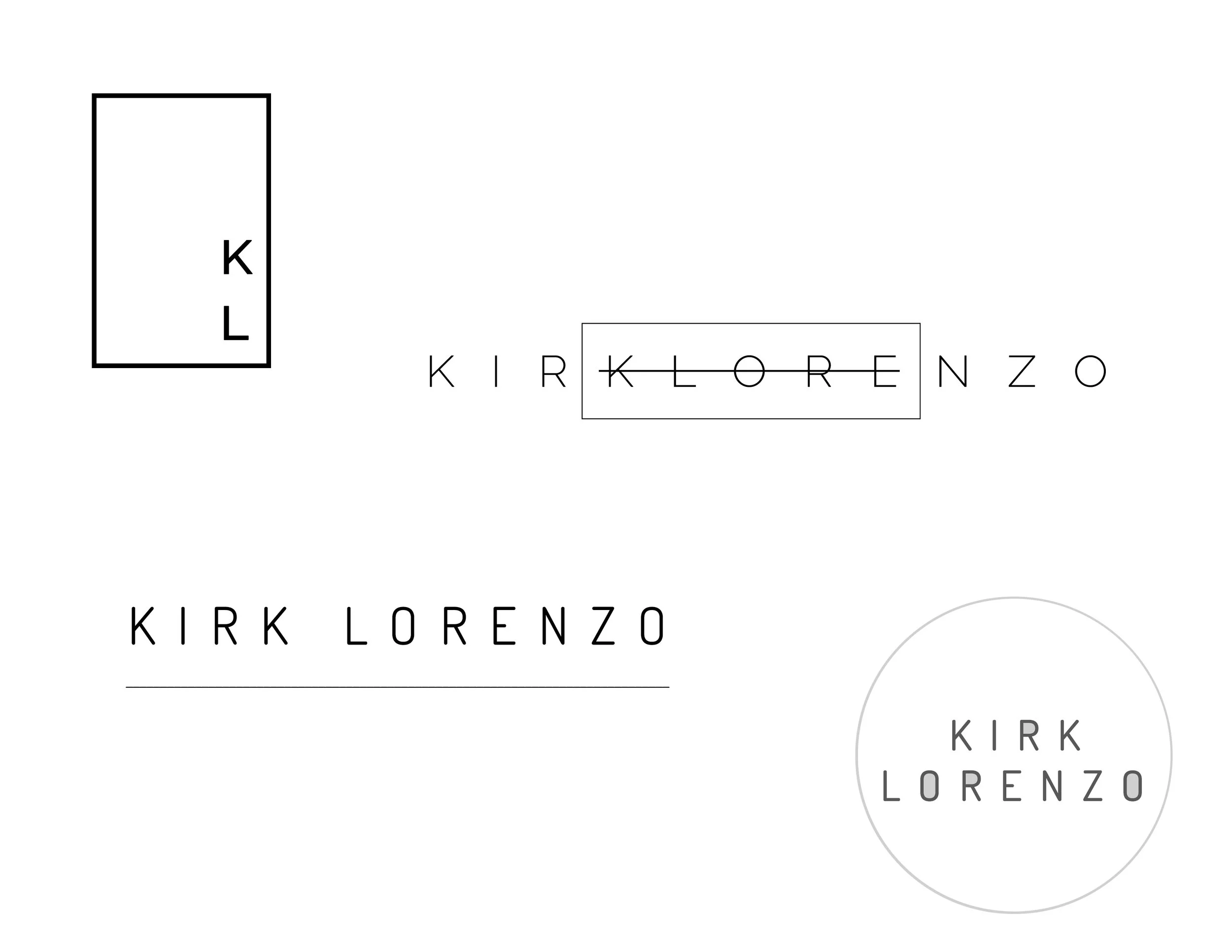 Logo history and variations for Kirk Lorenzo.