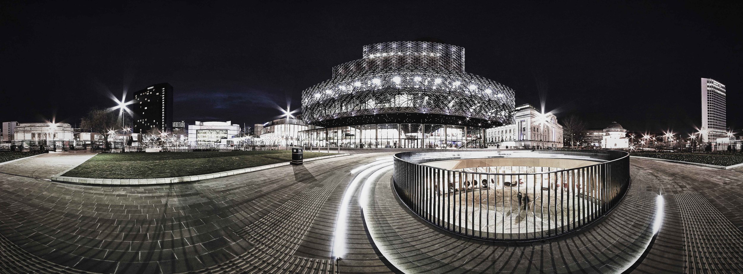 LIBRARY OF BIRMINGHAM This was an incredible project with many views within such a diverse building, the archetexture has endless possibilities for a photographer. We think it's a real credit to the Birmingham City landscape and topped of nicely with a 360 Virtual tour with online viewing figures from the other side of the world.