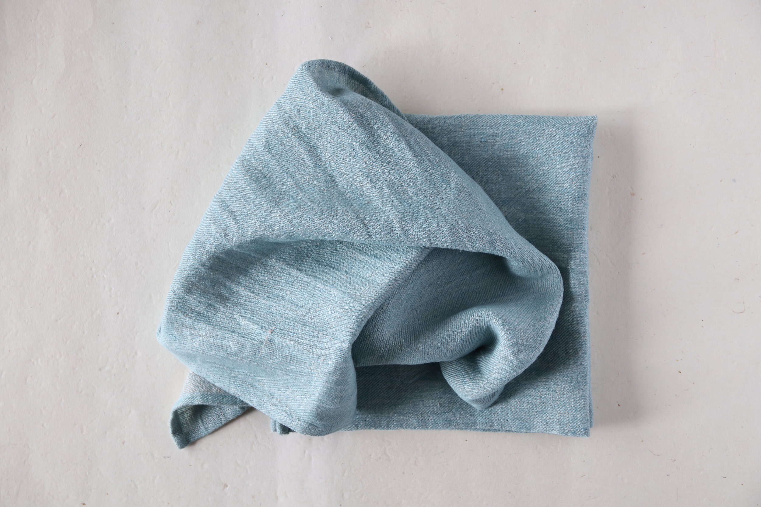 Aqua Linen Twill Dinner Napkin