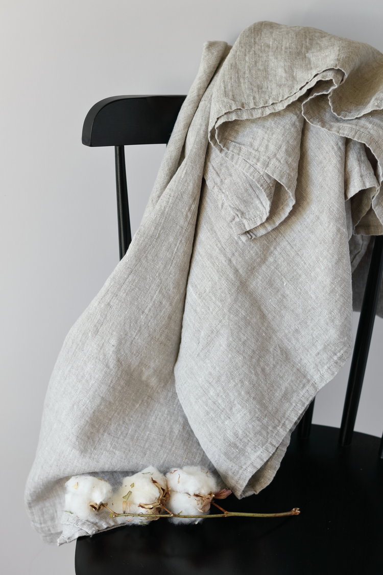 Heather Gray Linen Table Cloth — FOLD