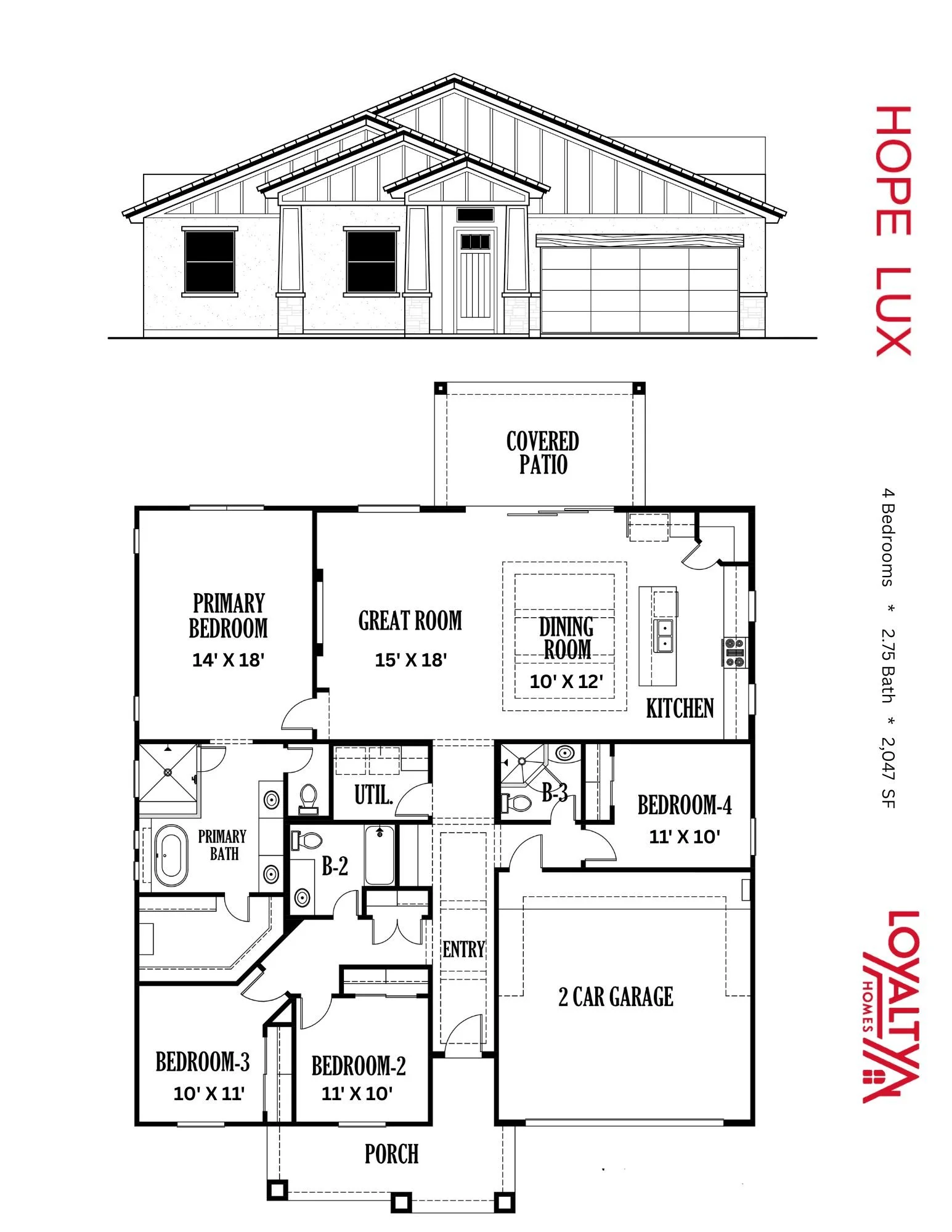  Hope Lux Plan - 4  Beds / 2.75 Bath - 2047 SQ FT   Contact us for pricing info  