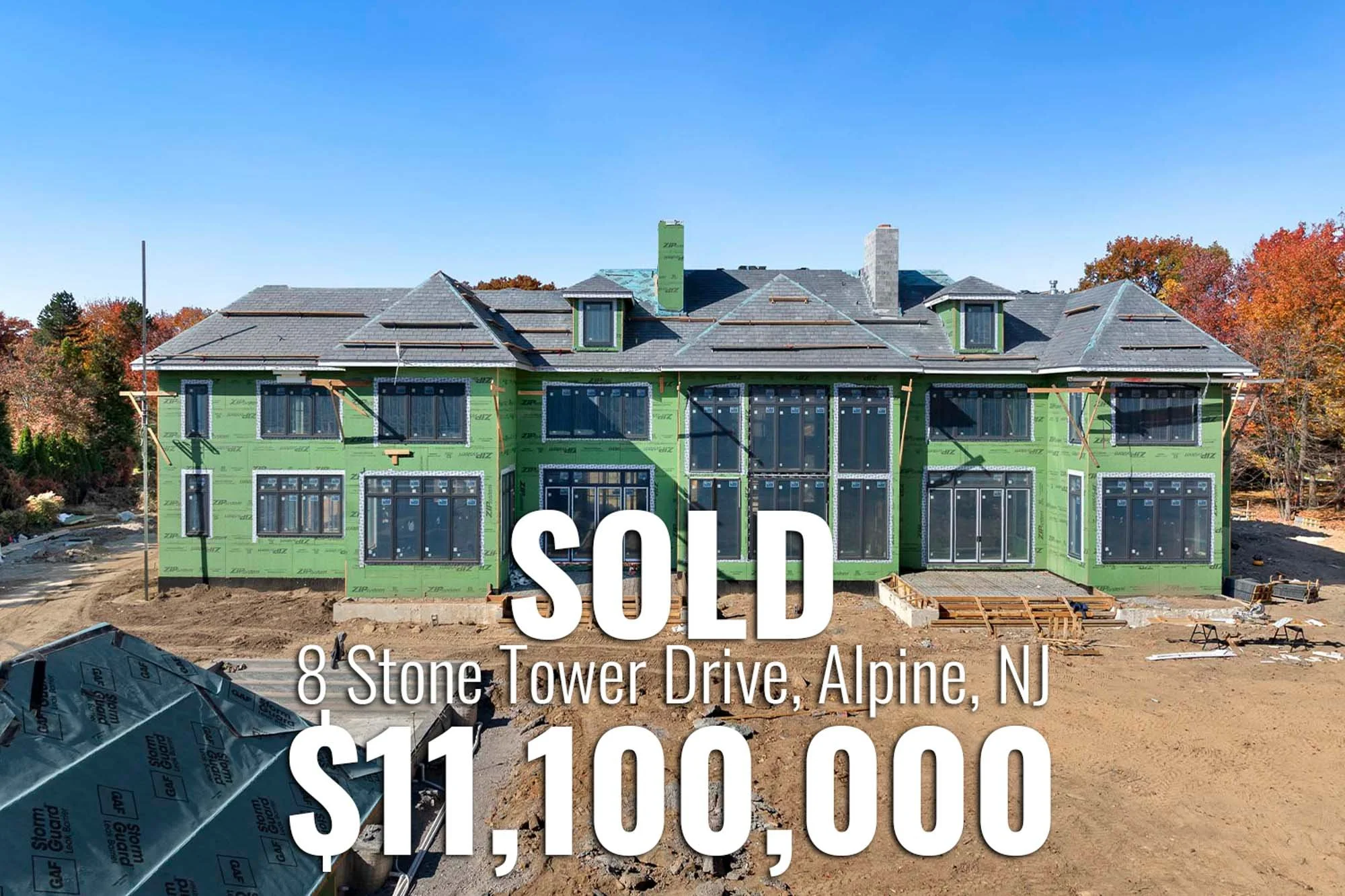 8 Stone Tower Drive in Alpine New Jersey sold for $11.1 million
