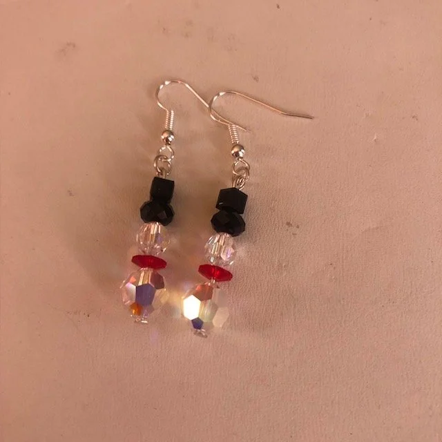Swarovski Crystal AB Snowman Earrings