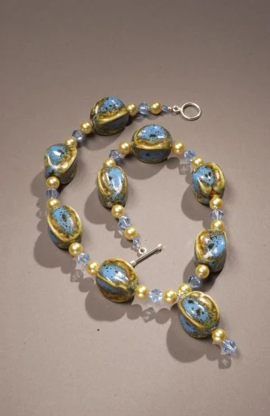 + chunky blue porcelain necklace