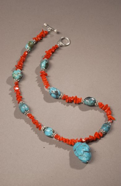 Turquoise & Coral Necklace
