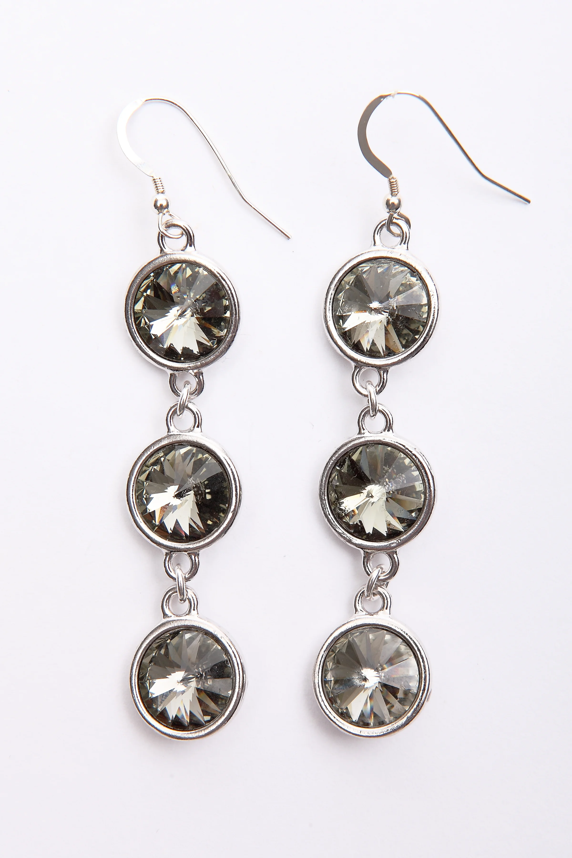 +Triple Black Diamond Rivoli Earrings