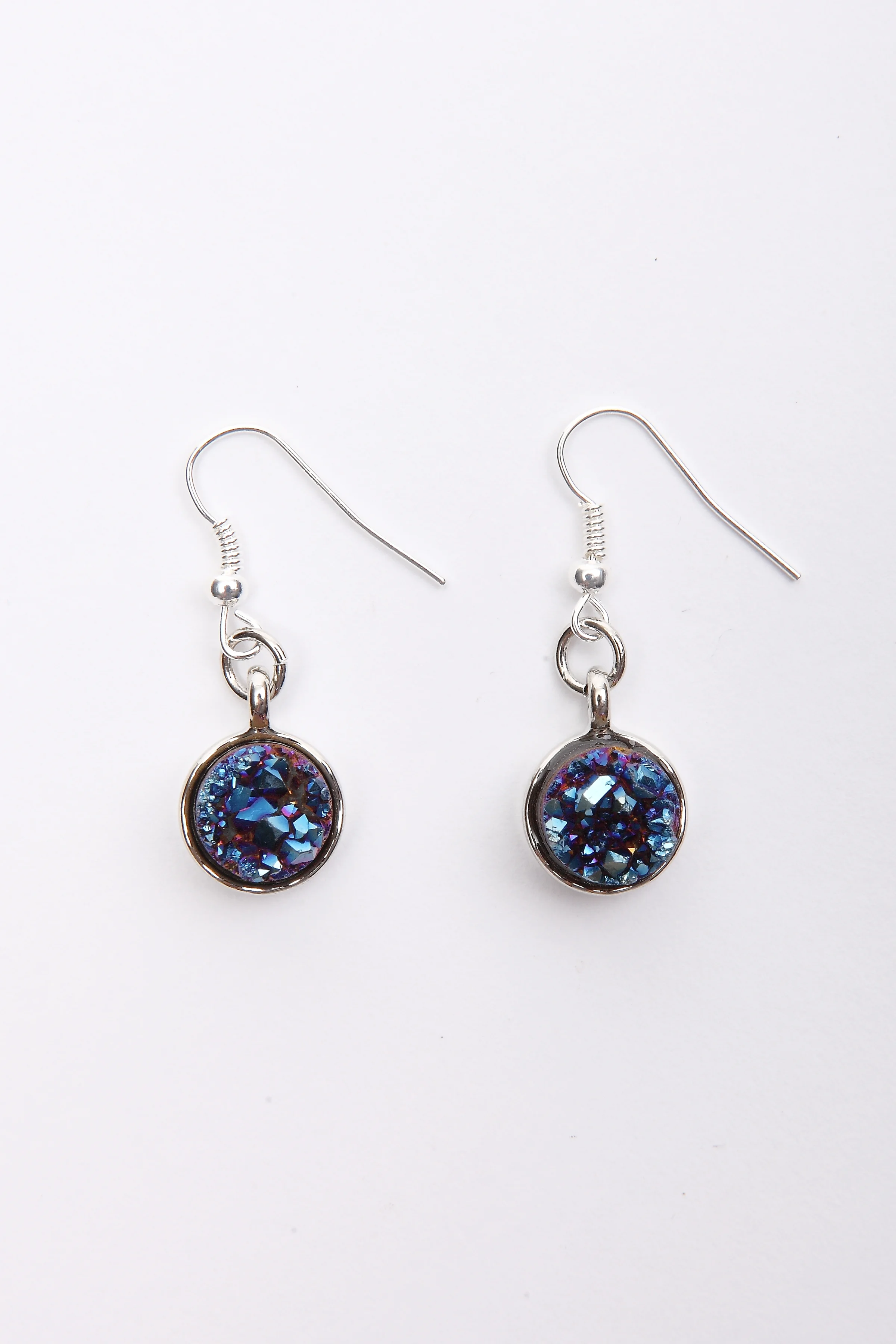 +Midnight Blue Druzy Earrings