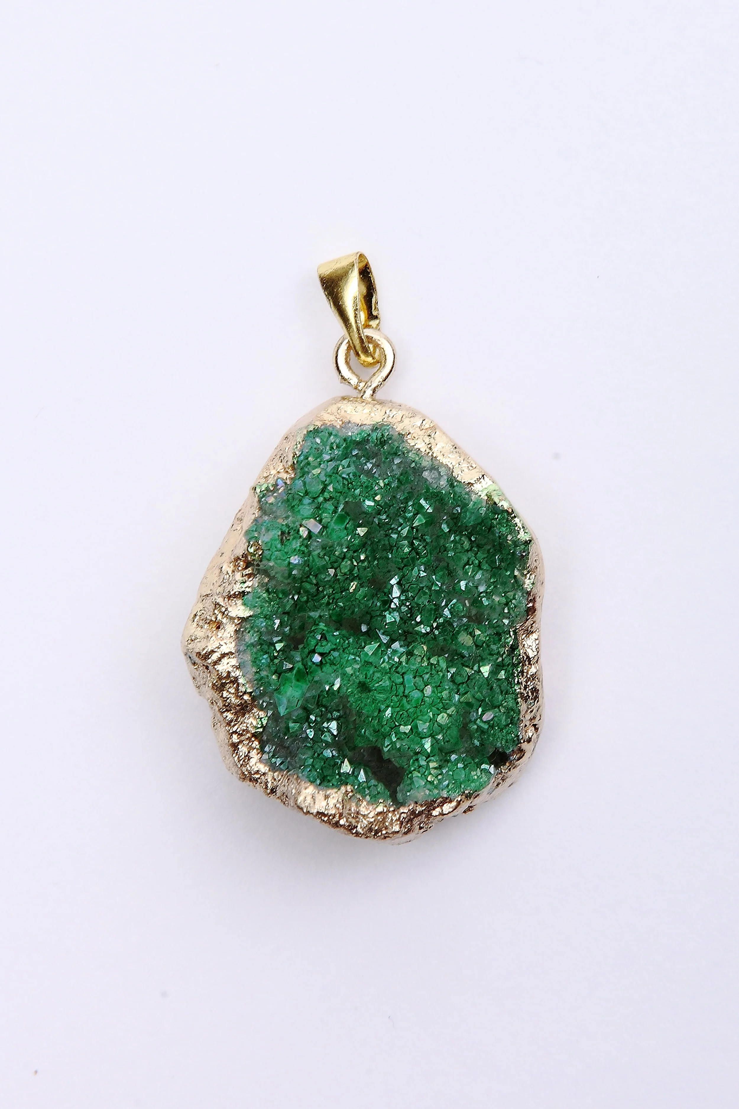 Green Druzy Quartz Necklace