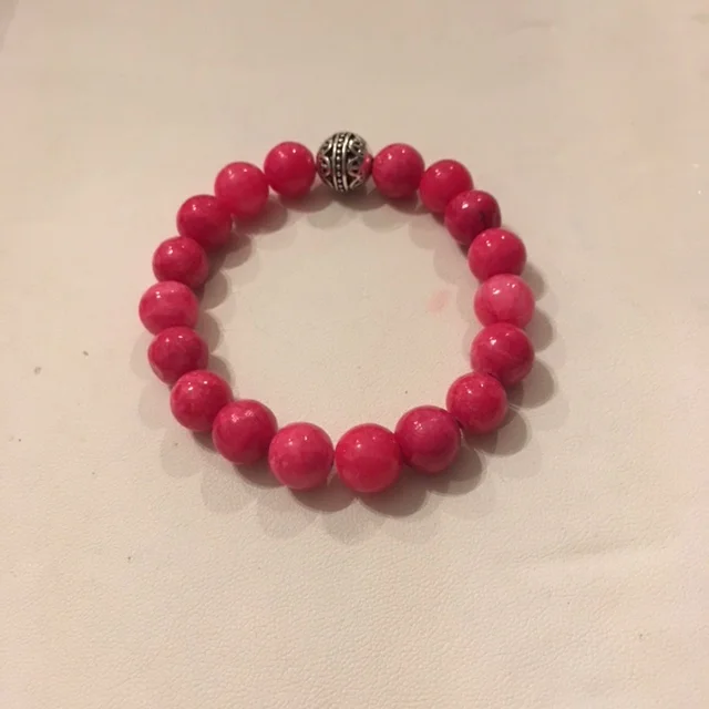 Coral Quartz Gemstone Bracelet