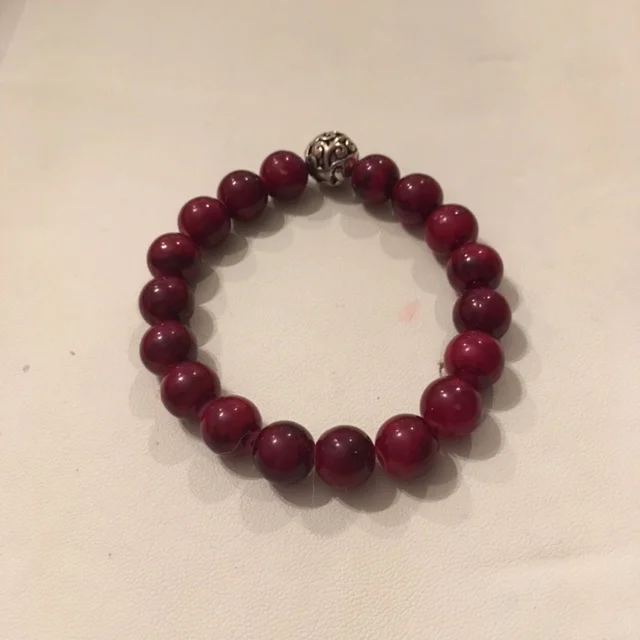 Raspberry Agate Gemstone Bracelet