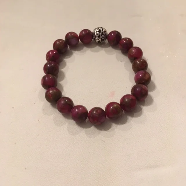 Garnet Quartzite Gemstone Bracelet
