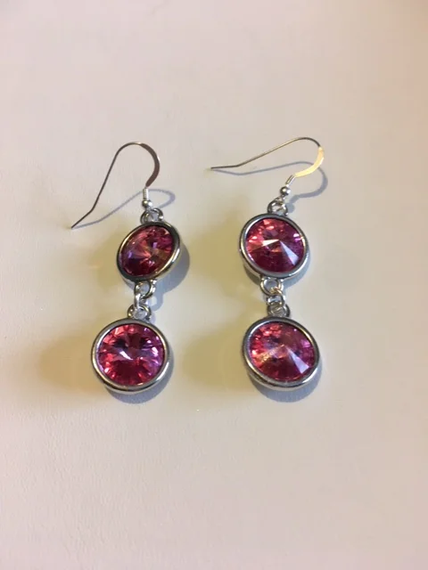 +Rose Double Rivoli Earrings