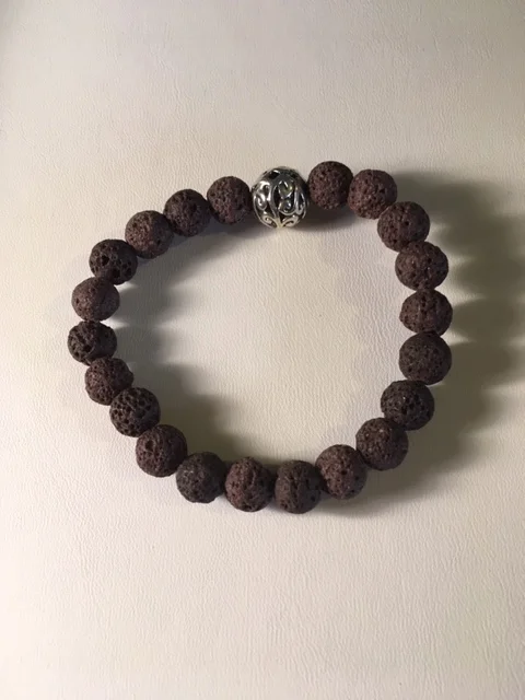+Brown Lava Stone Bracelet