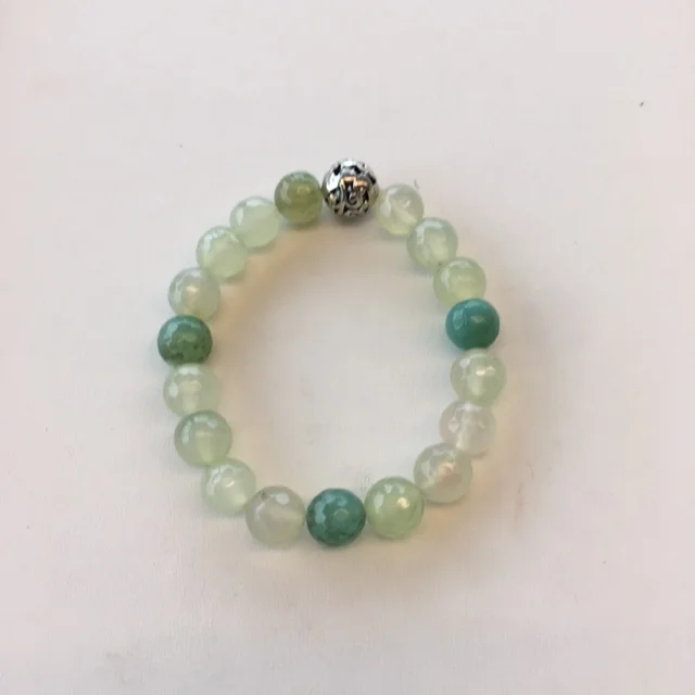 +Light and Dark Green Faceted Quartz