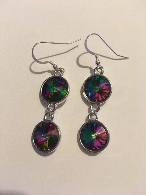 +Crystal Electra Double Rivoli Earrings