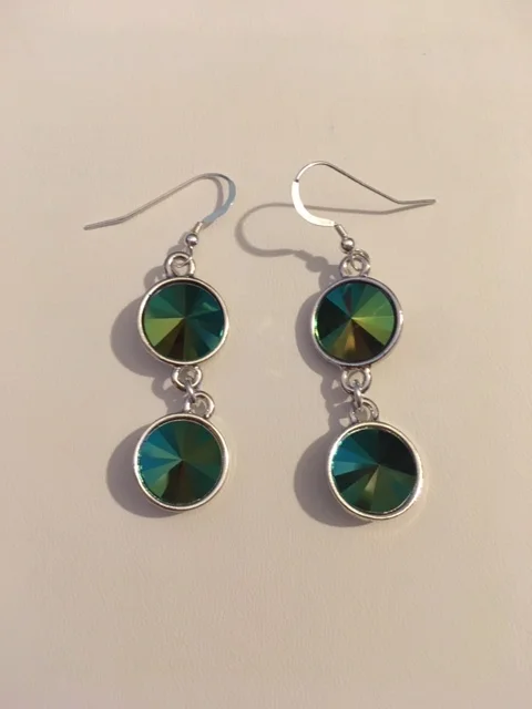 +Crystal Scarbaeus Double Rivoli Earrings