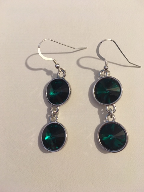+Emerald Double Rivoli Earrings